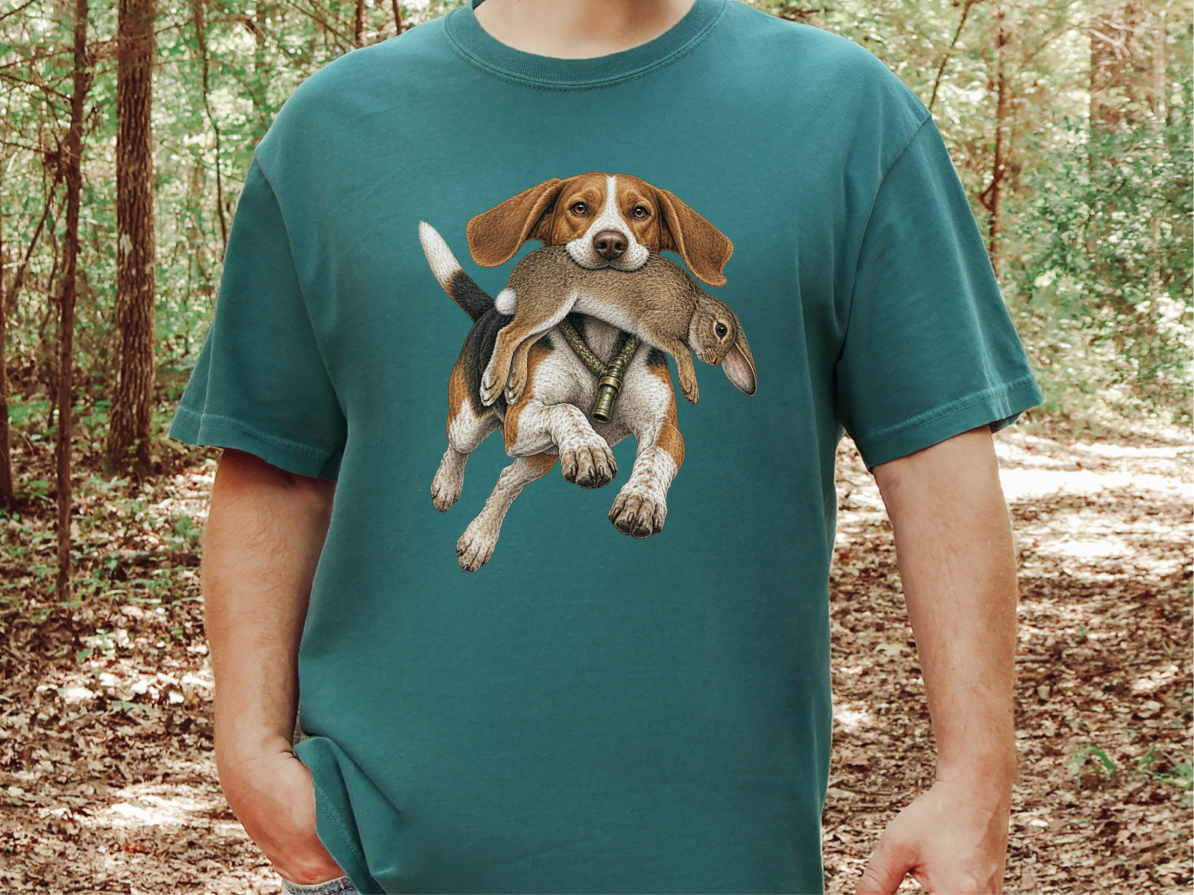 Beagle Hunting Wild Rabbit doodle dog shirt - photo 7
