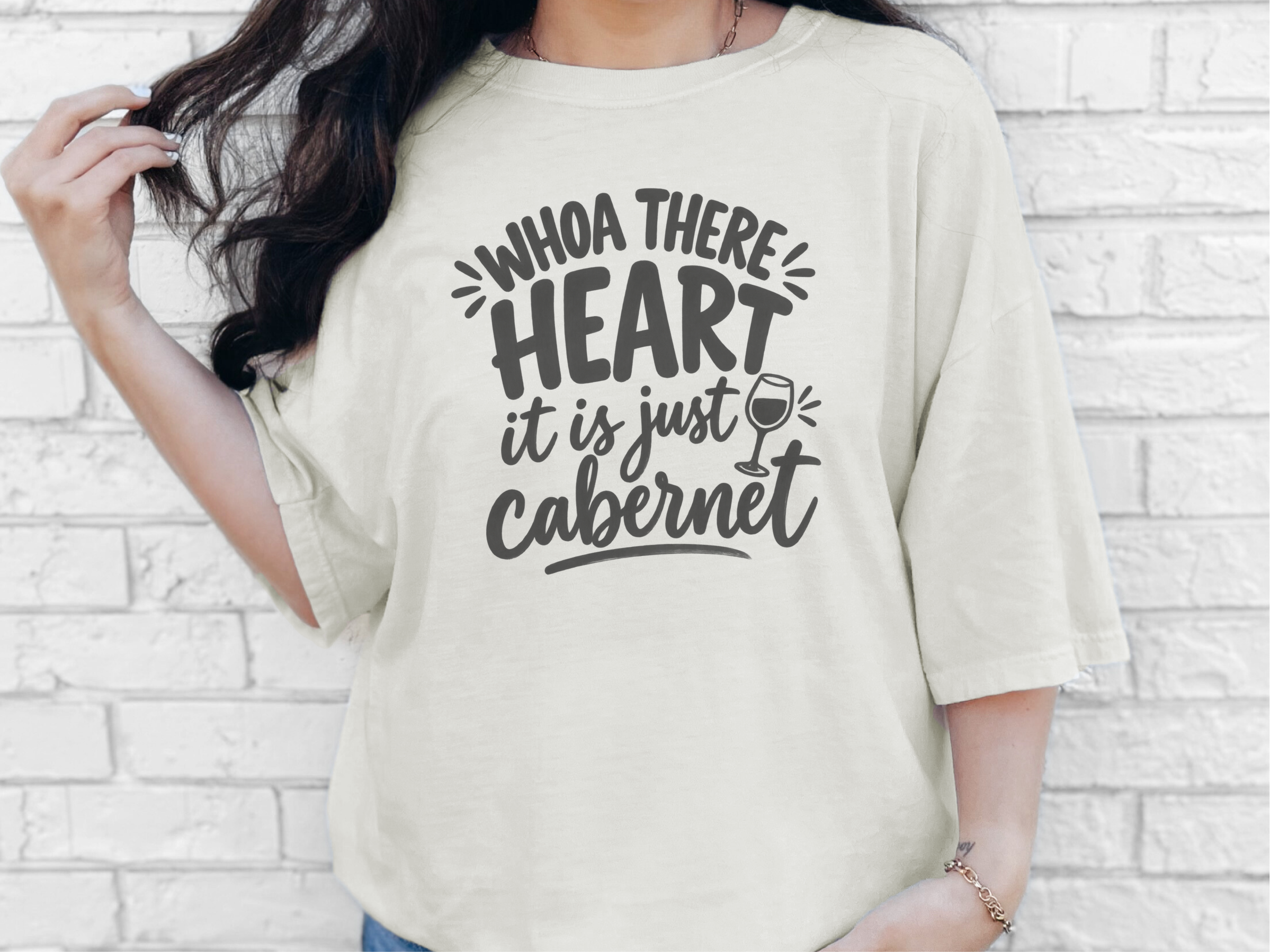 Whoa There Heart Cabernet Lettering funny shirt - photo 7