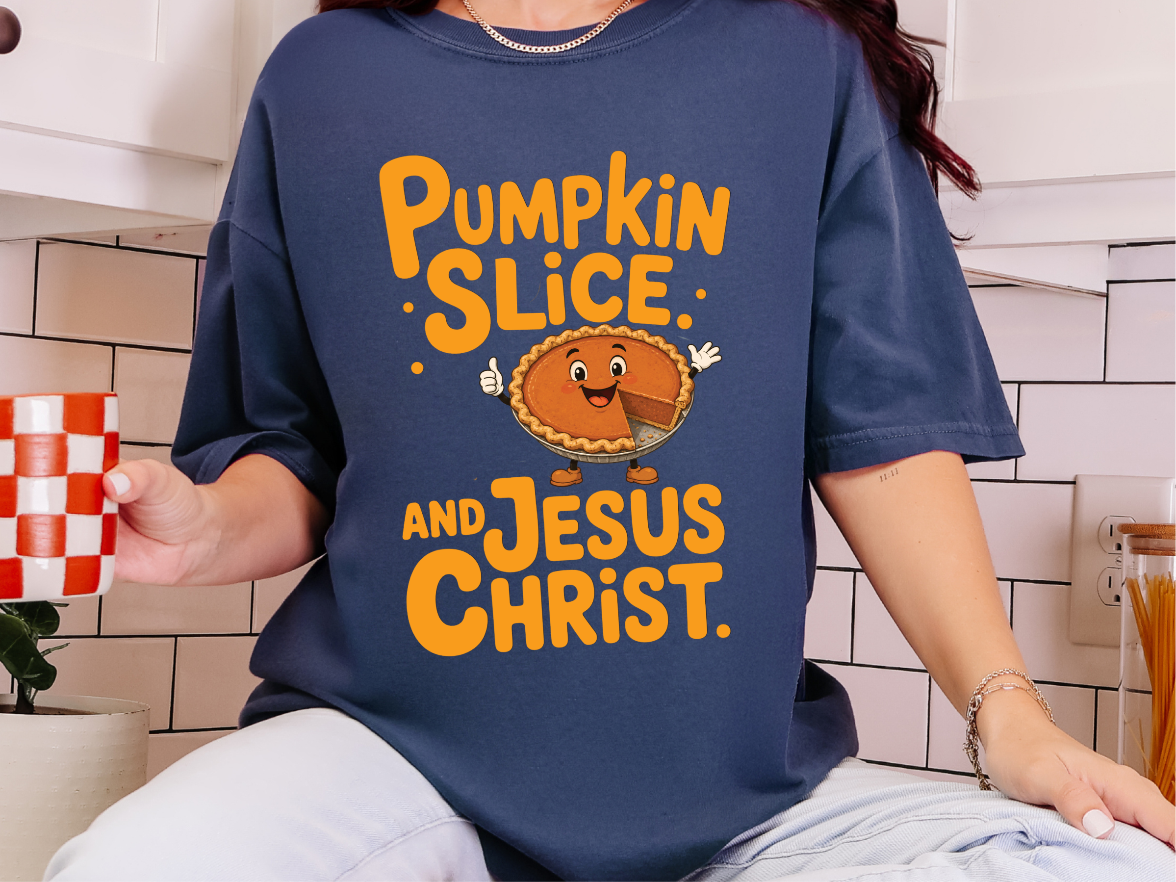 Pumpkin Slice And Jesus Christ funny shirt - photo 7