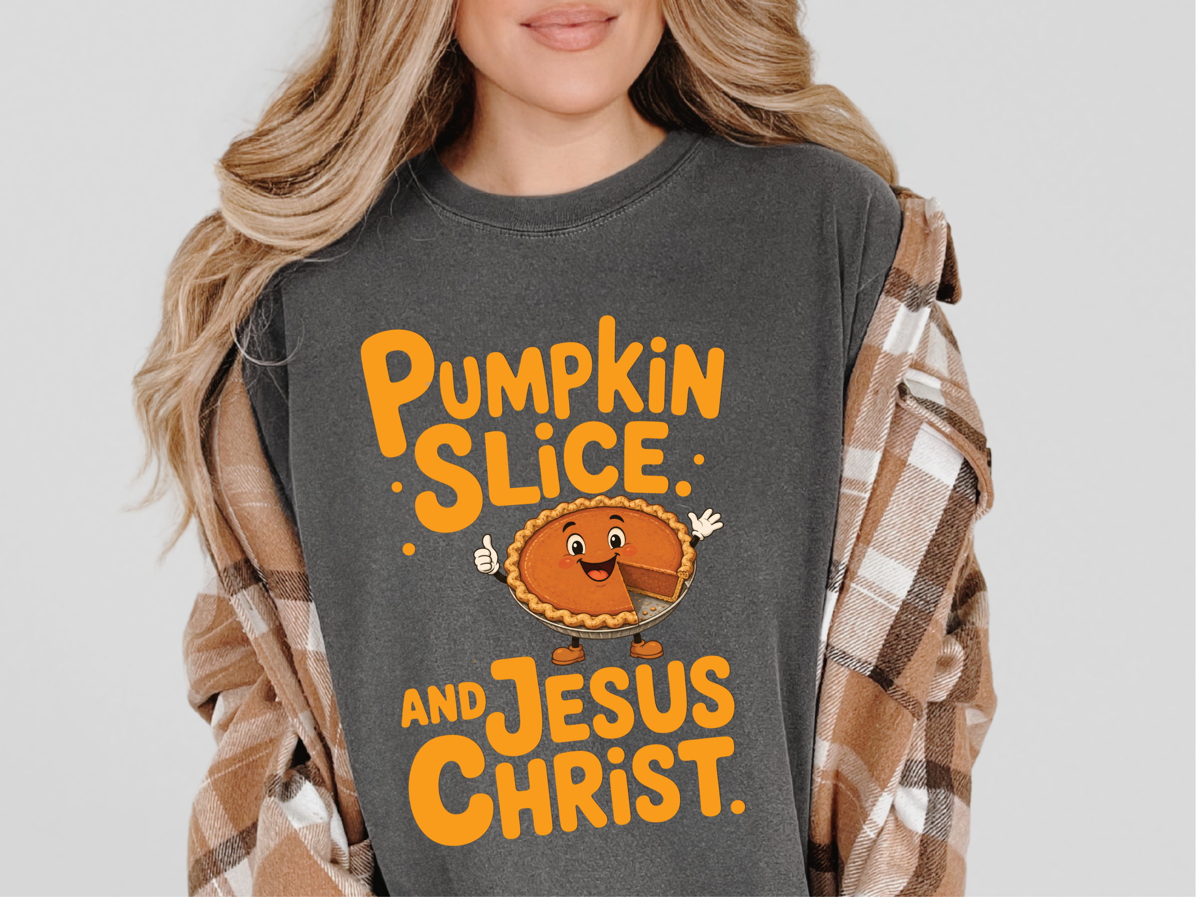 Pumpkin Slice And Jesus Christ funny shirt - photo 2