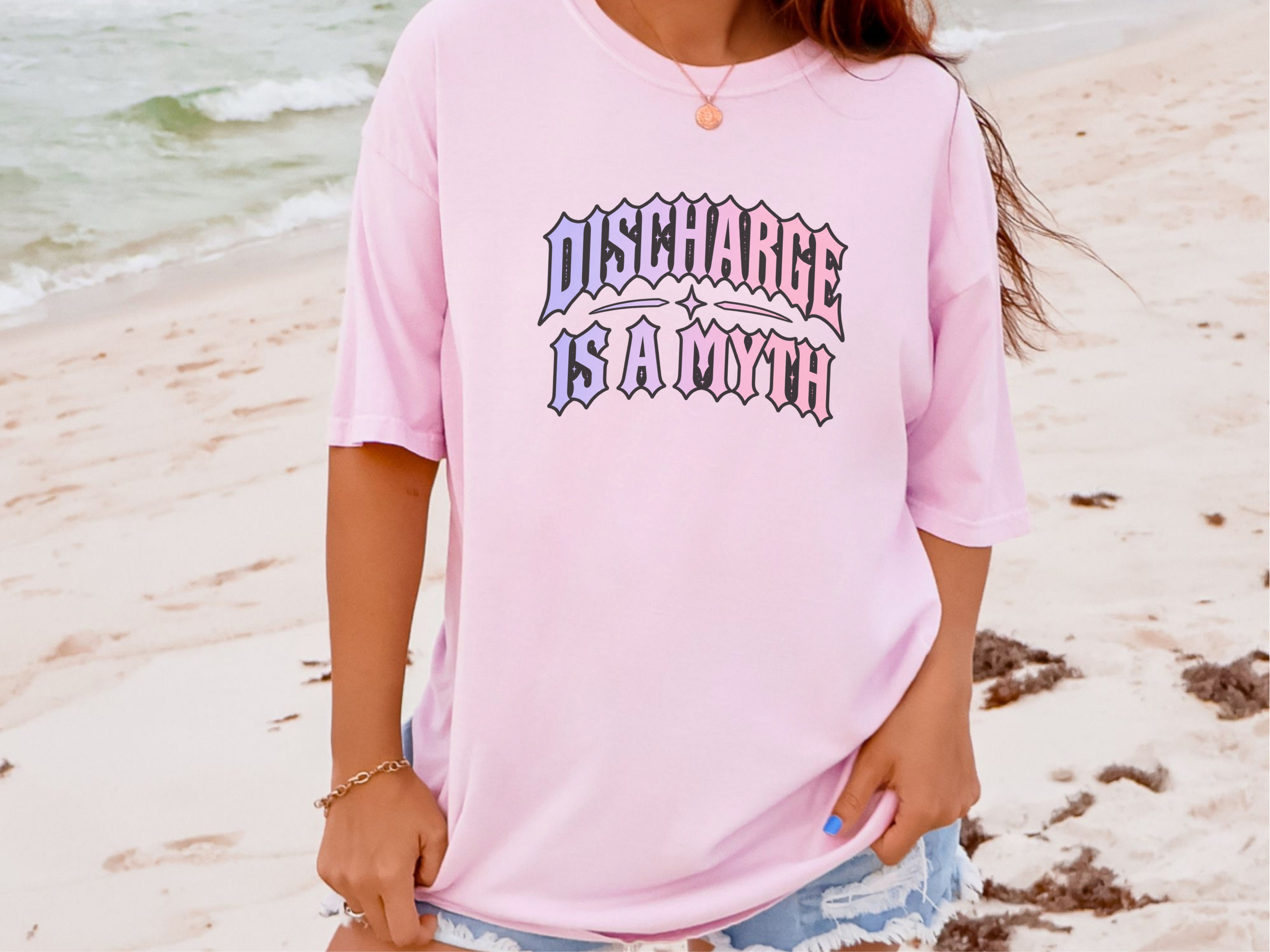 Discharge Is A Myth Gothic Text funny shirt - photo 7