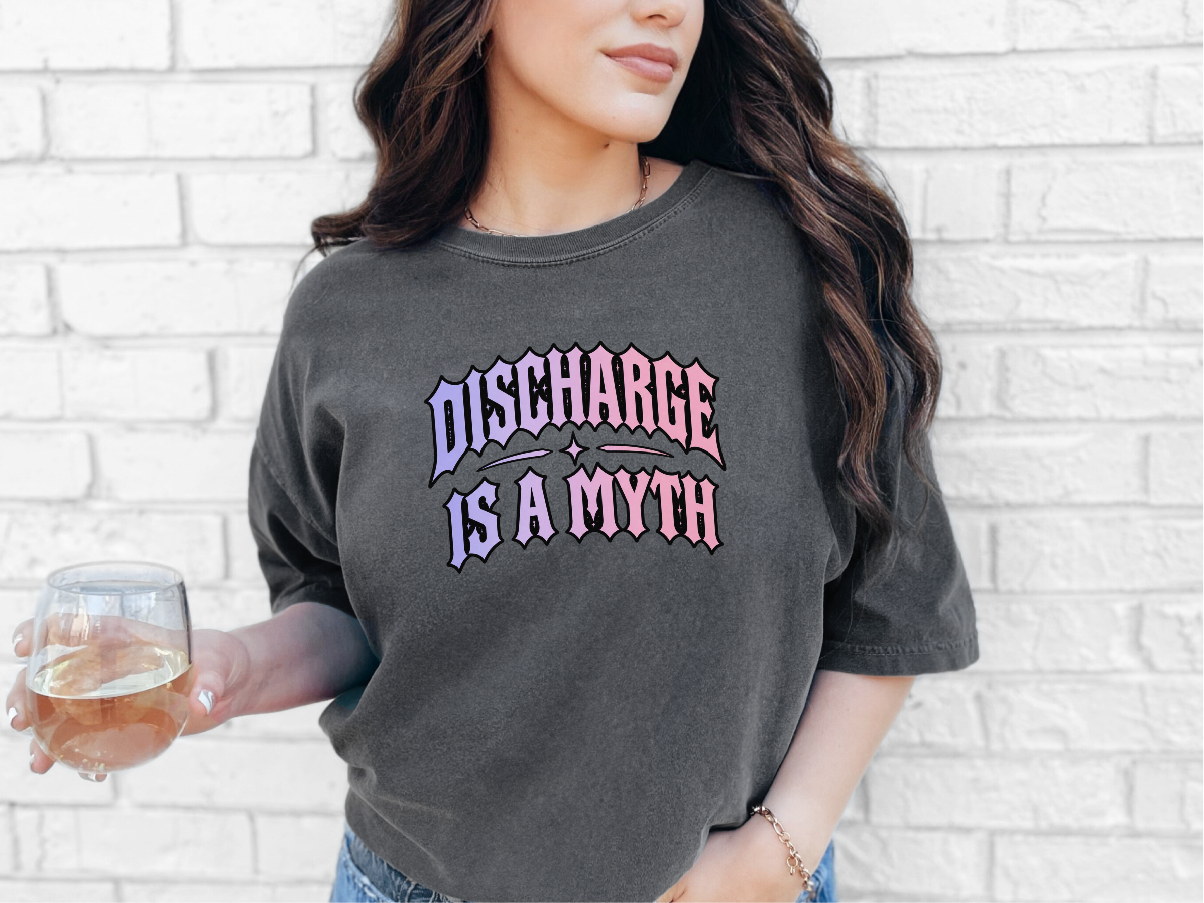Discharge Is A Myth Gothic Text funny shirt - photo 6