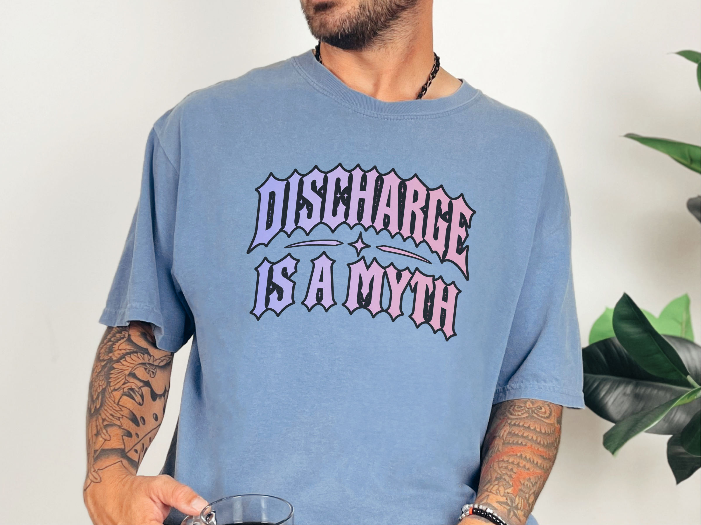 Discharge Is A Myth Gothic Text funny shirt - photo 8