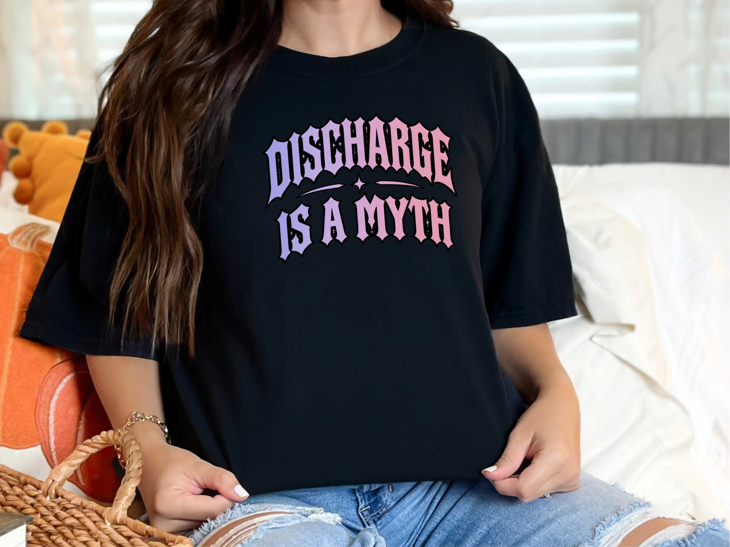 Discharge Is A Myth Gothic Text funny shirt - photo 3
