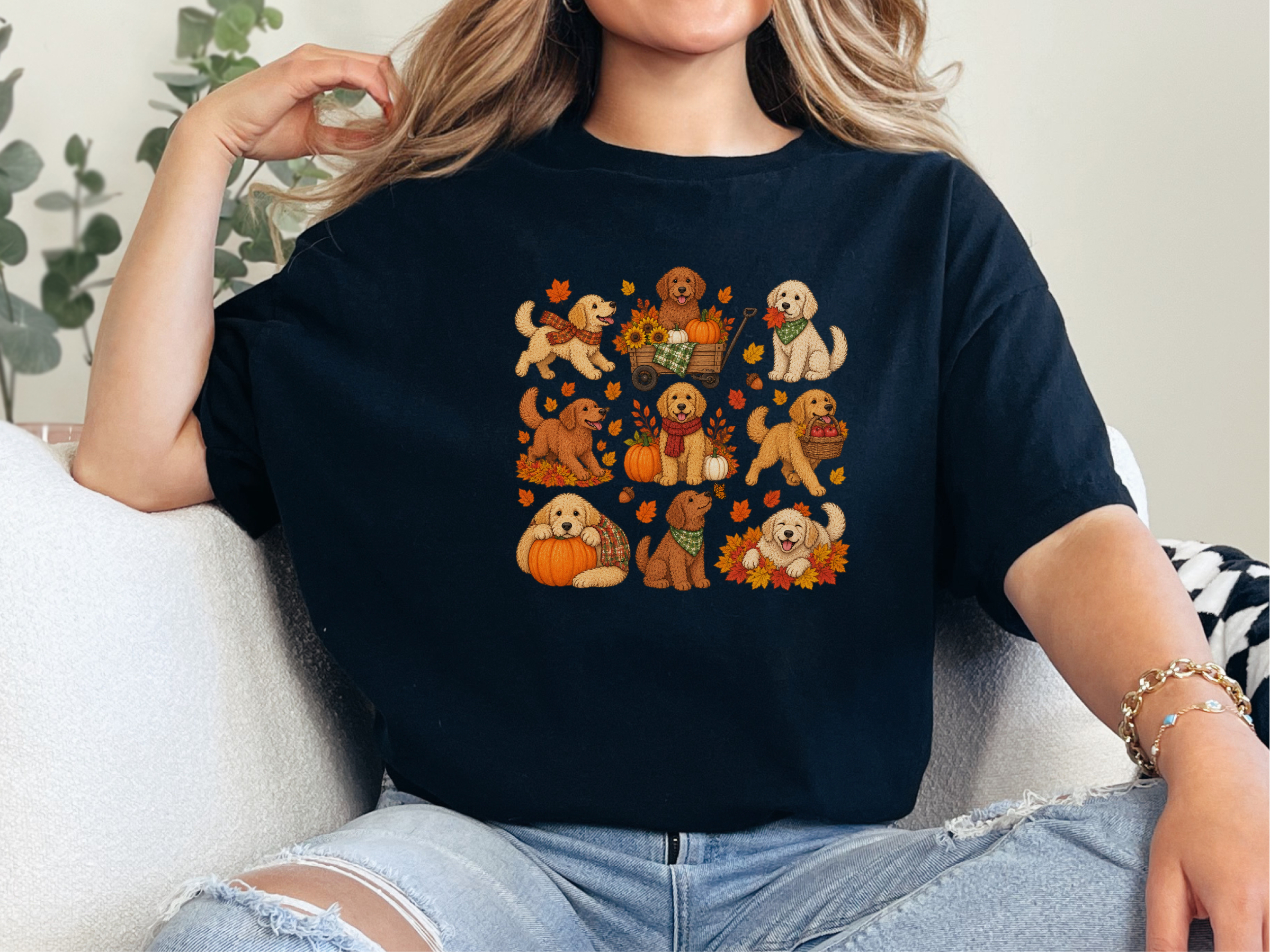 Golden Retriever Fall Activities doodle dog shirt - photo 4