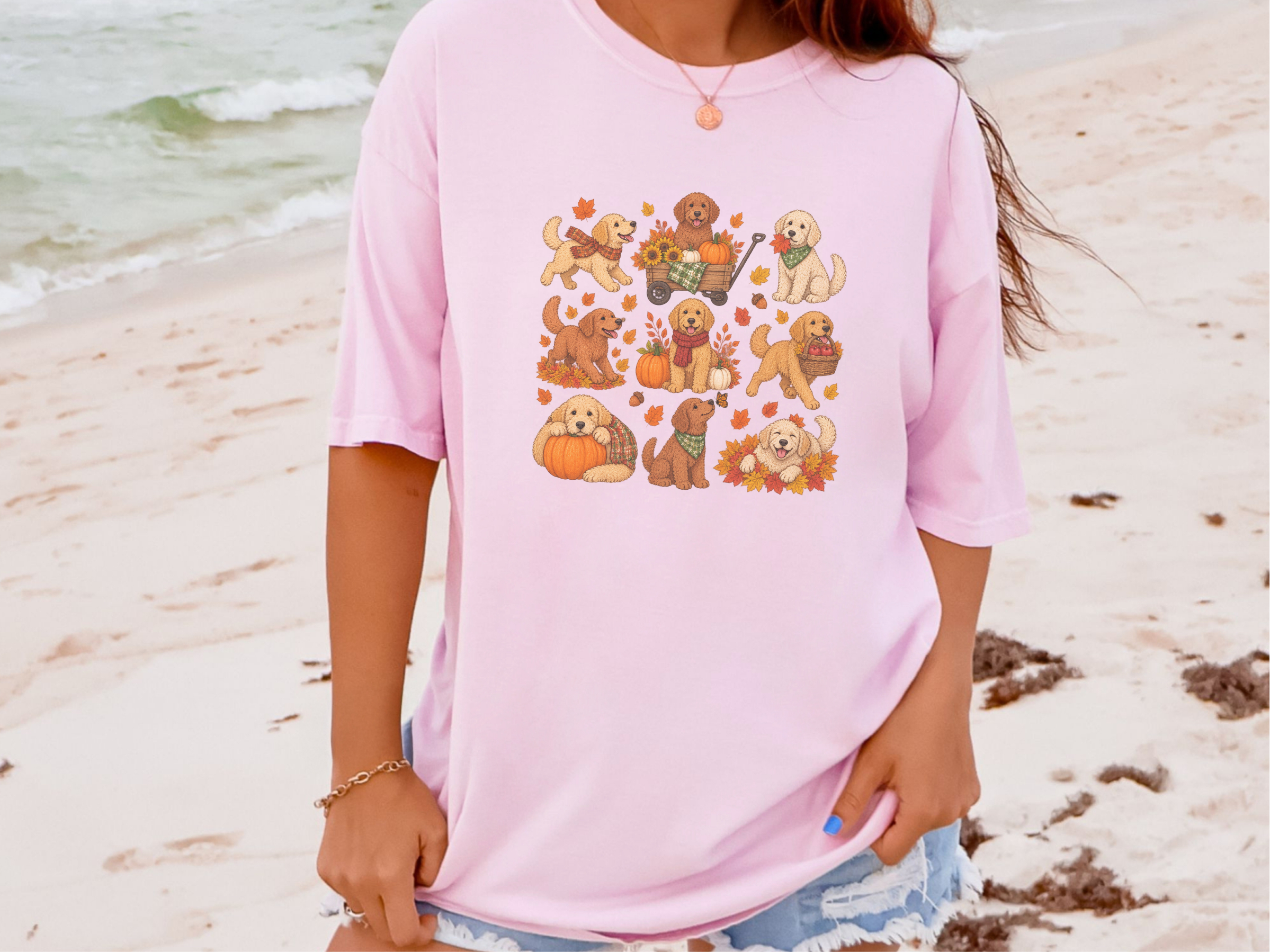 Golden Retriever Fall Activities doodle dog shirt - photo 6