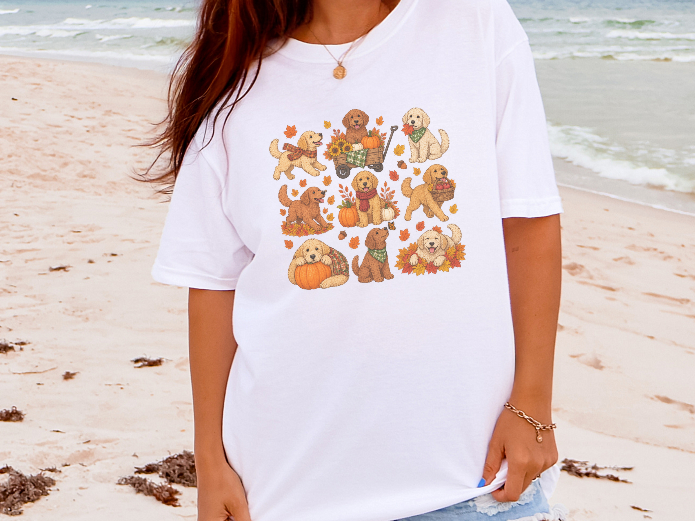 Golden Retriever Fall Activities doodle dog shirt - photo 2