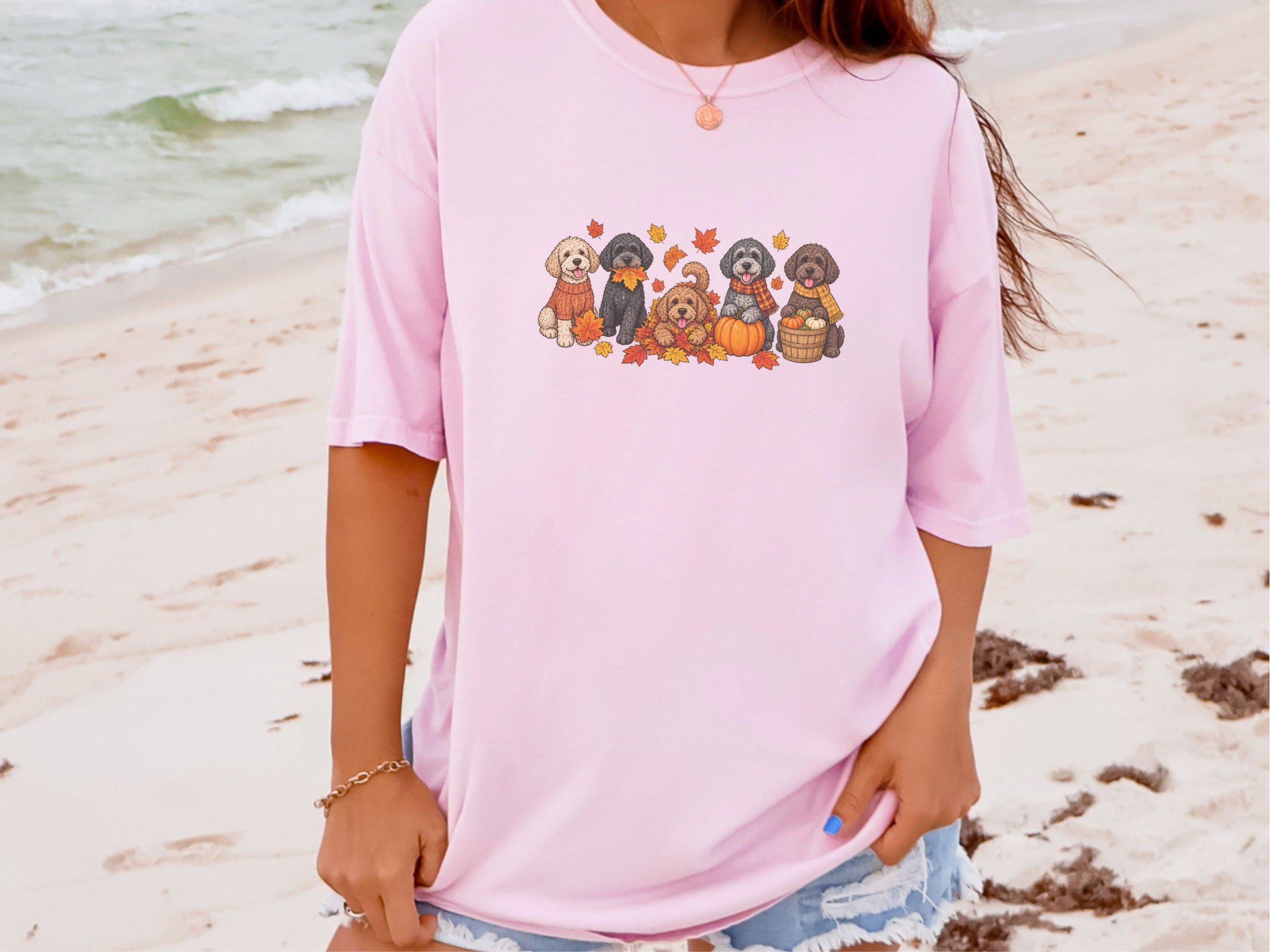 Colorful Schnoodle Fall Activities doodle dog shirt - photo 5
