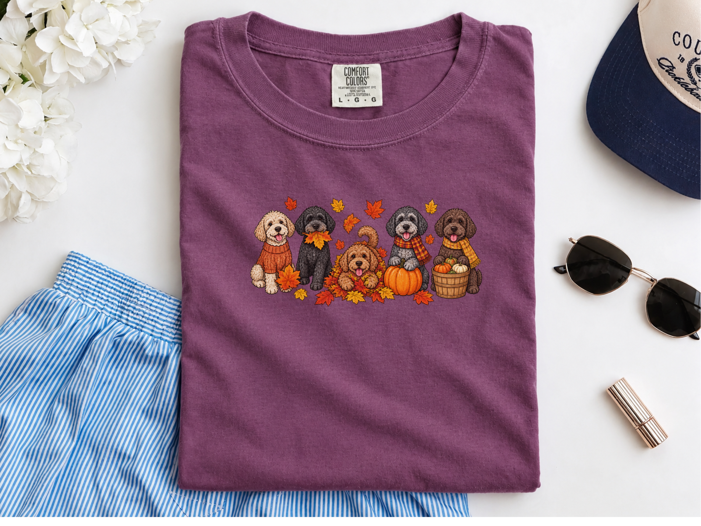 Colorful Schnoodle Fall Activities doodle dog shirt - photo 6