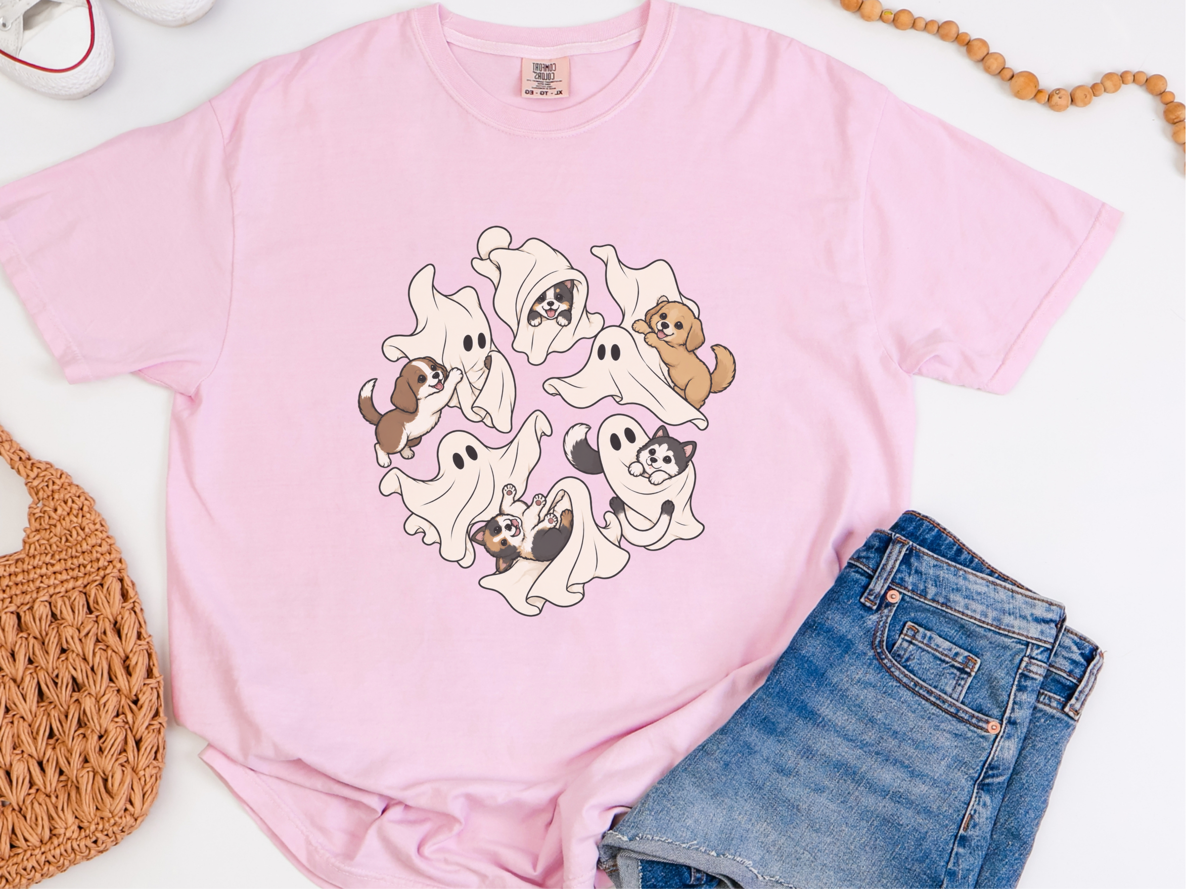 Cute Ghost Playing With Dogs funny shirt - photo 6