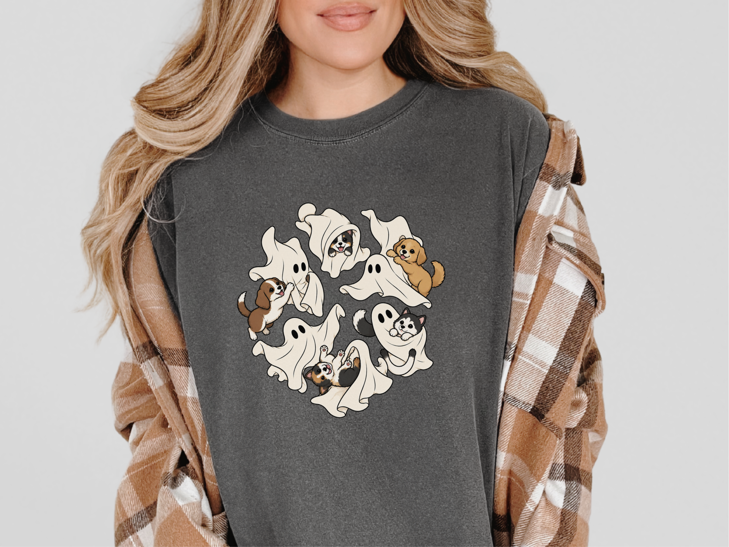 Cute Ghost Playing With Dogs funny shirt - photo 3