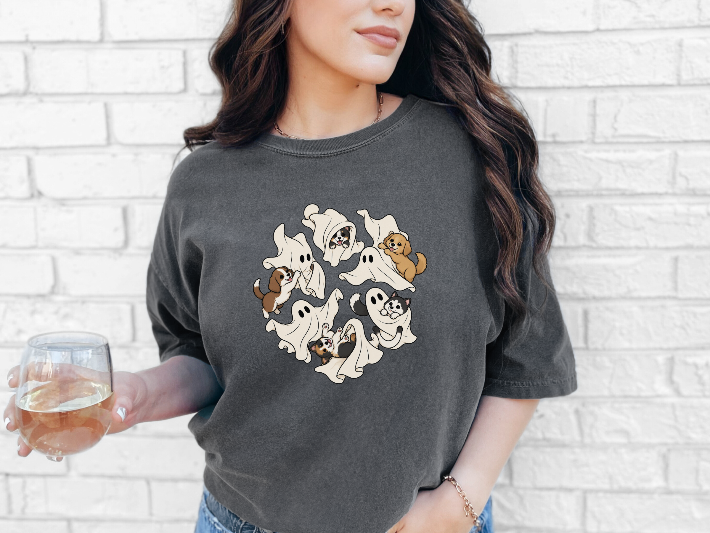 Cute Ghost Playing With Dogs funny shirt - photo 5