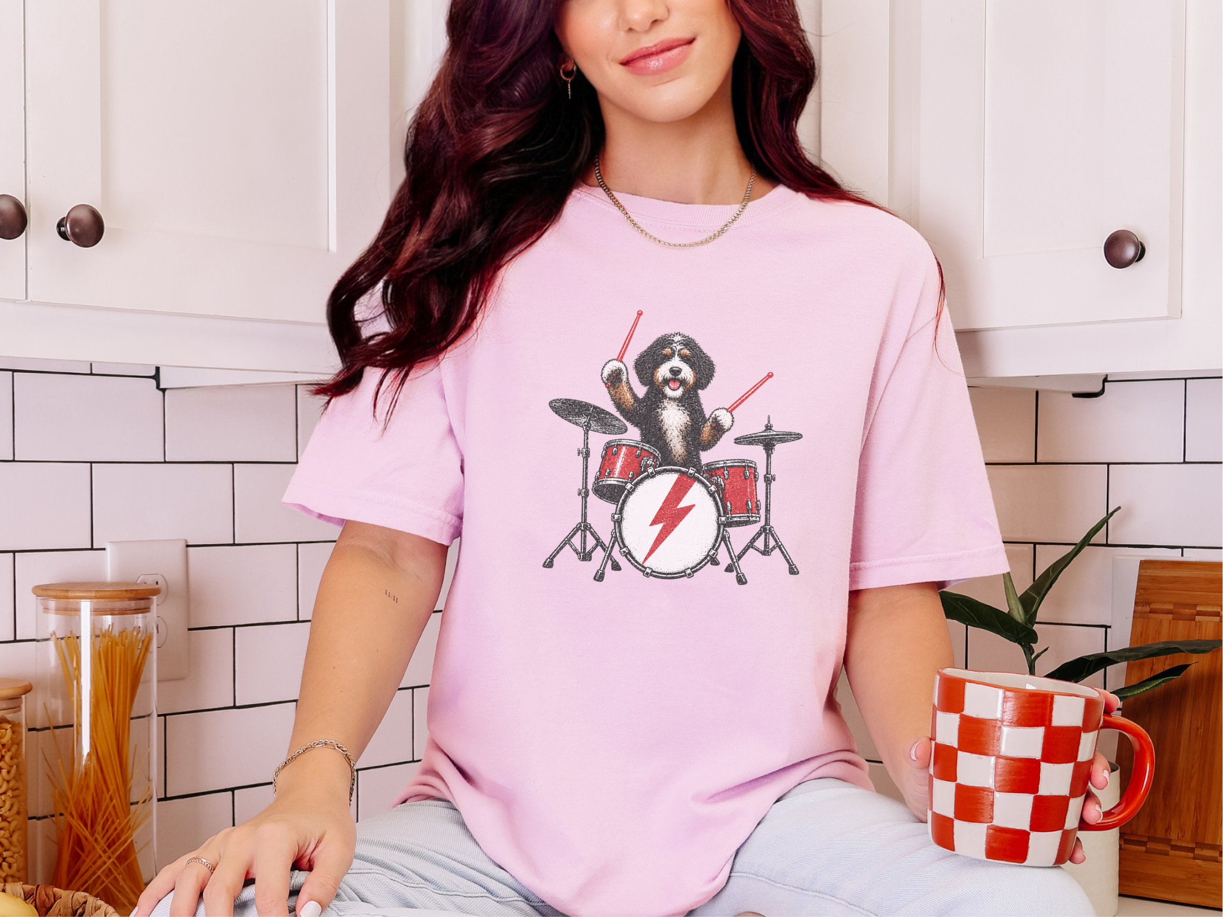 Bernedoodle Rocker Drum Set doodle dog shirt - photo 5