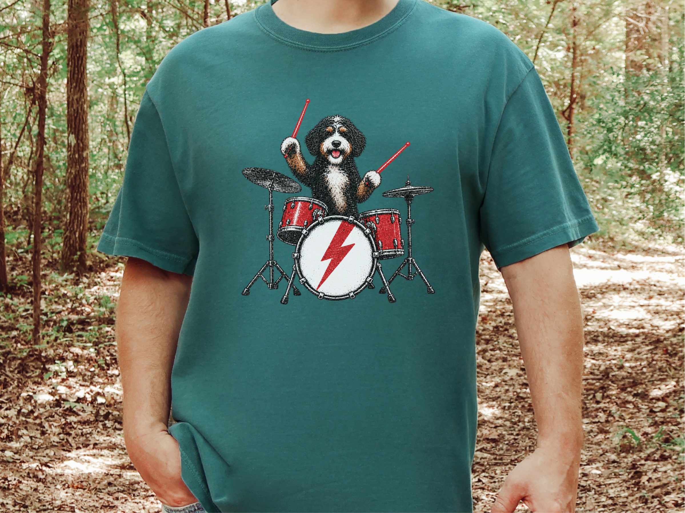 Bernedoodle Rocker Drum Set doodle dog shirt - photo 8
