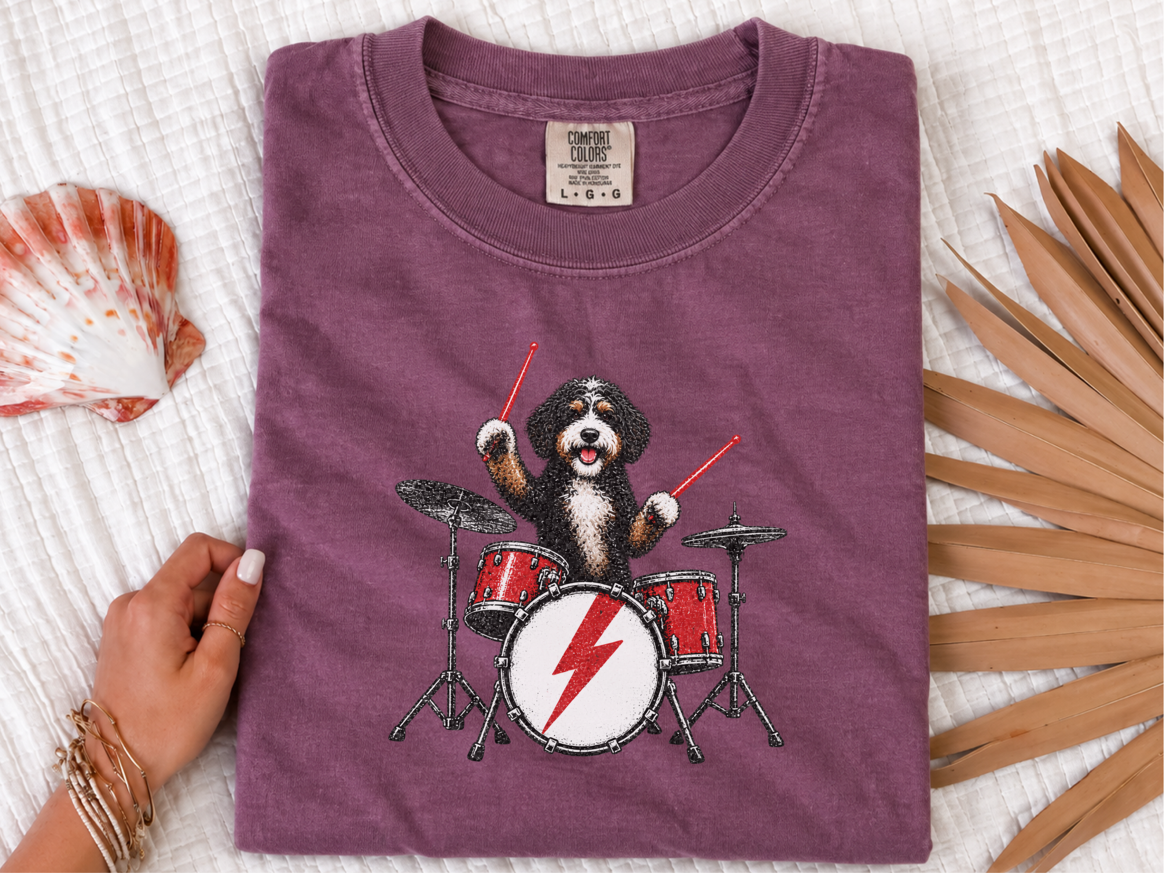 Bernedoodle Rocker Drum Set doodle dog shirt - photo 7