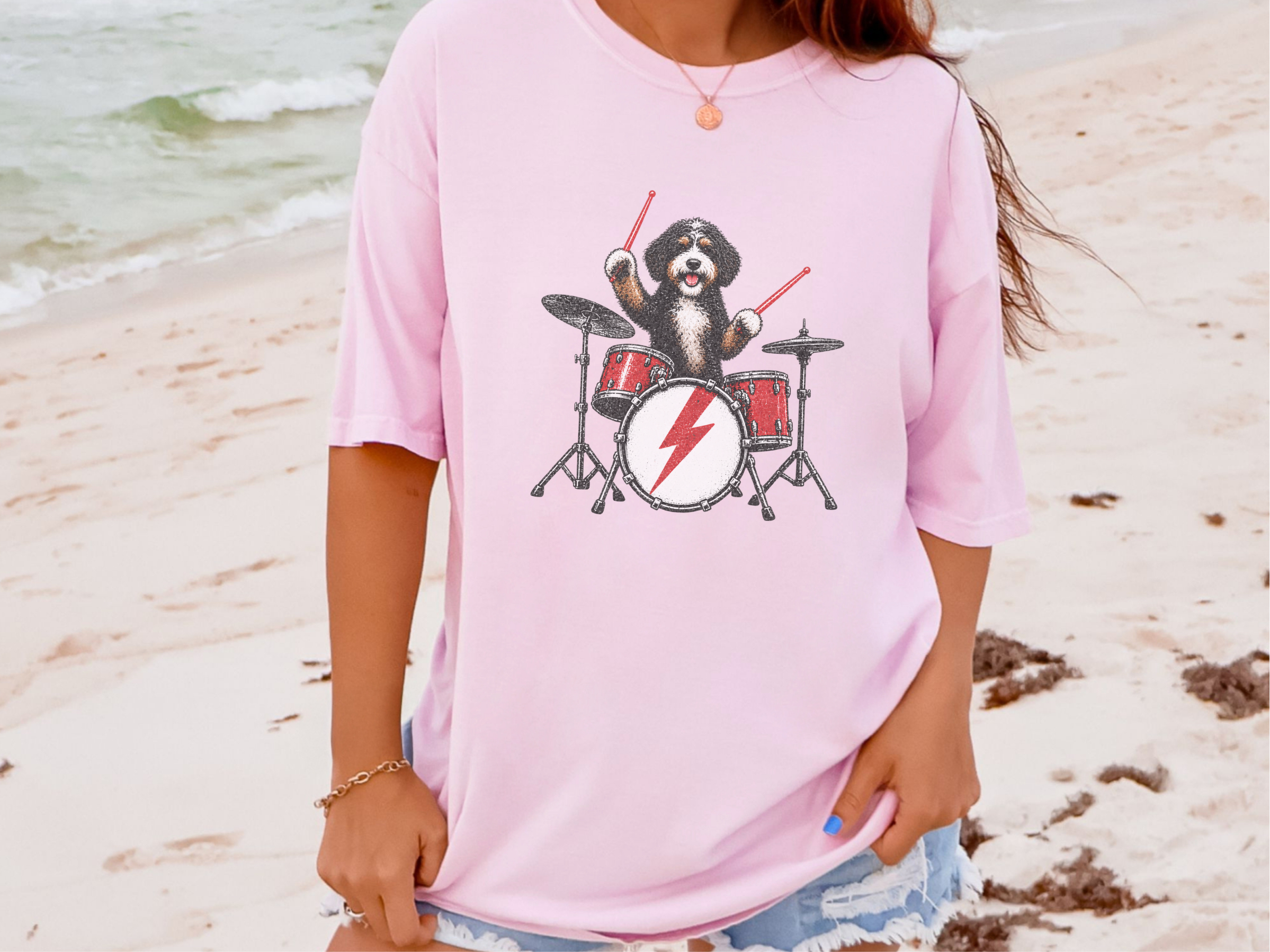 Bernedoodle Rocker Drum Set doodle dog shirt - photo 6