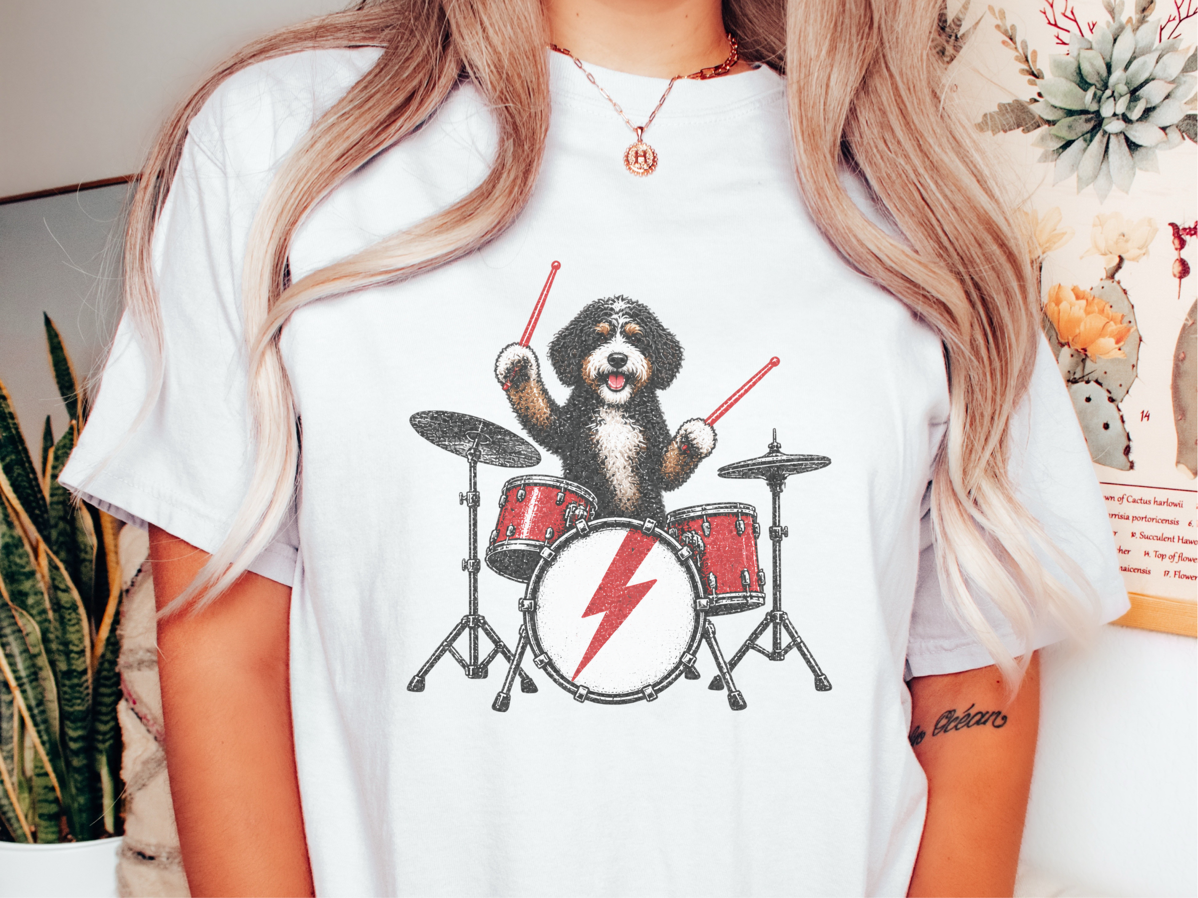 Bernedoodle Rocker Drum Set doodle dog shirt - photo 1