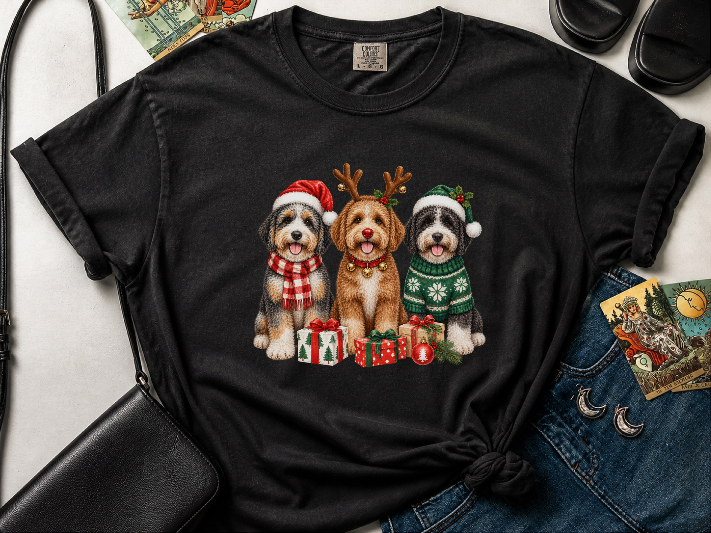 Festive Aussiedoodle Trio