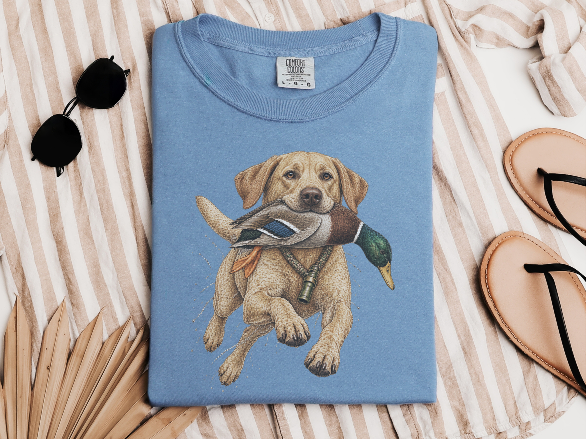 Labrador Retieving Duck Vintage Art doodle dog shirt - photo 4