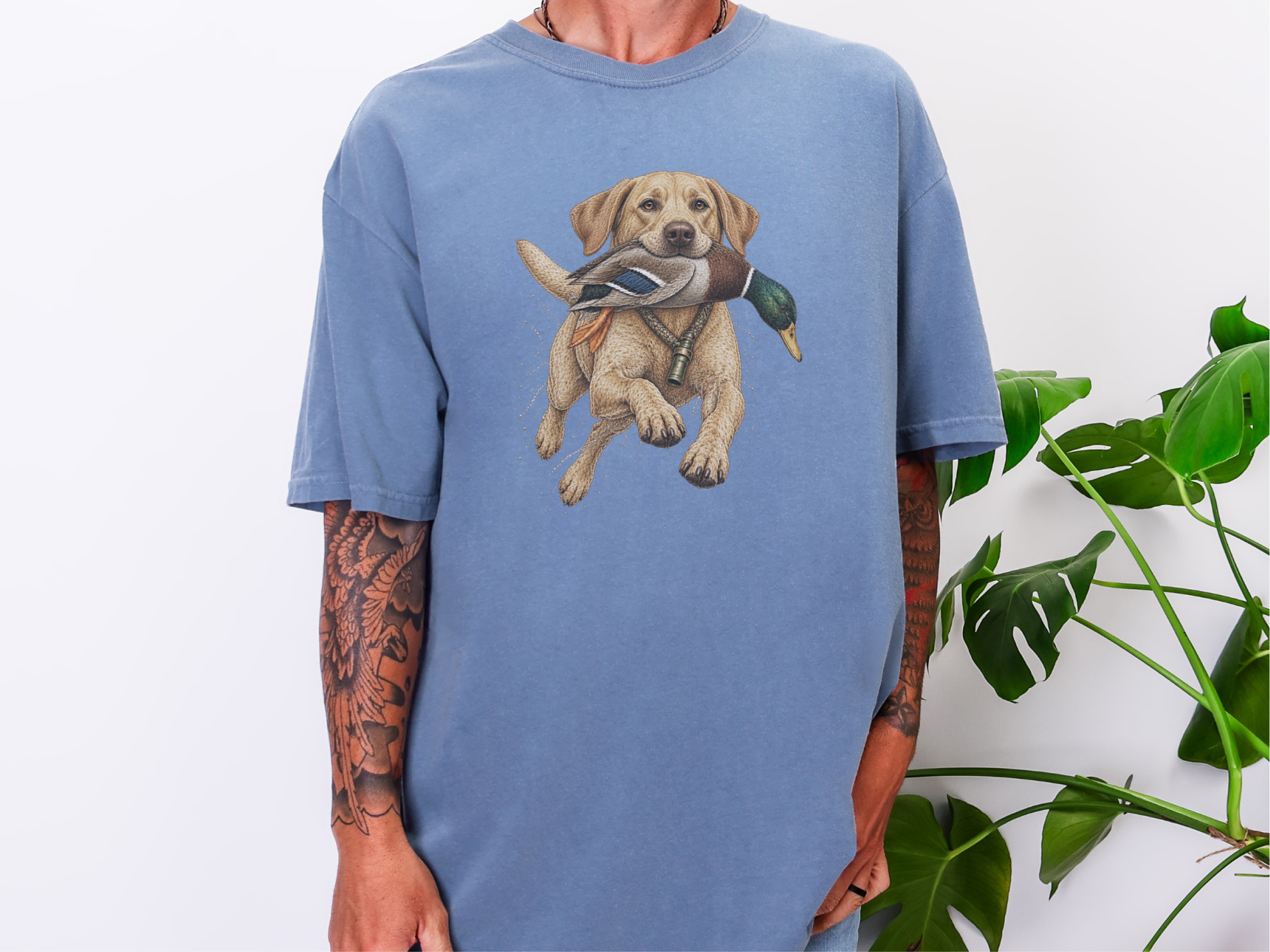 Labrador Retieving Duck Vintage Art doodle dog shirt - photo 7
