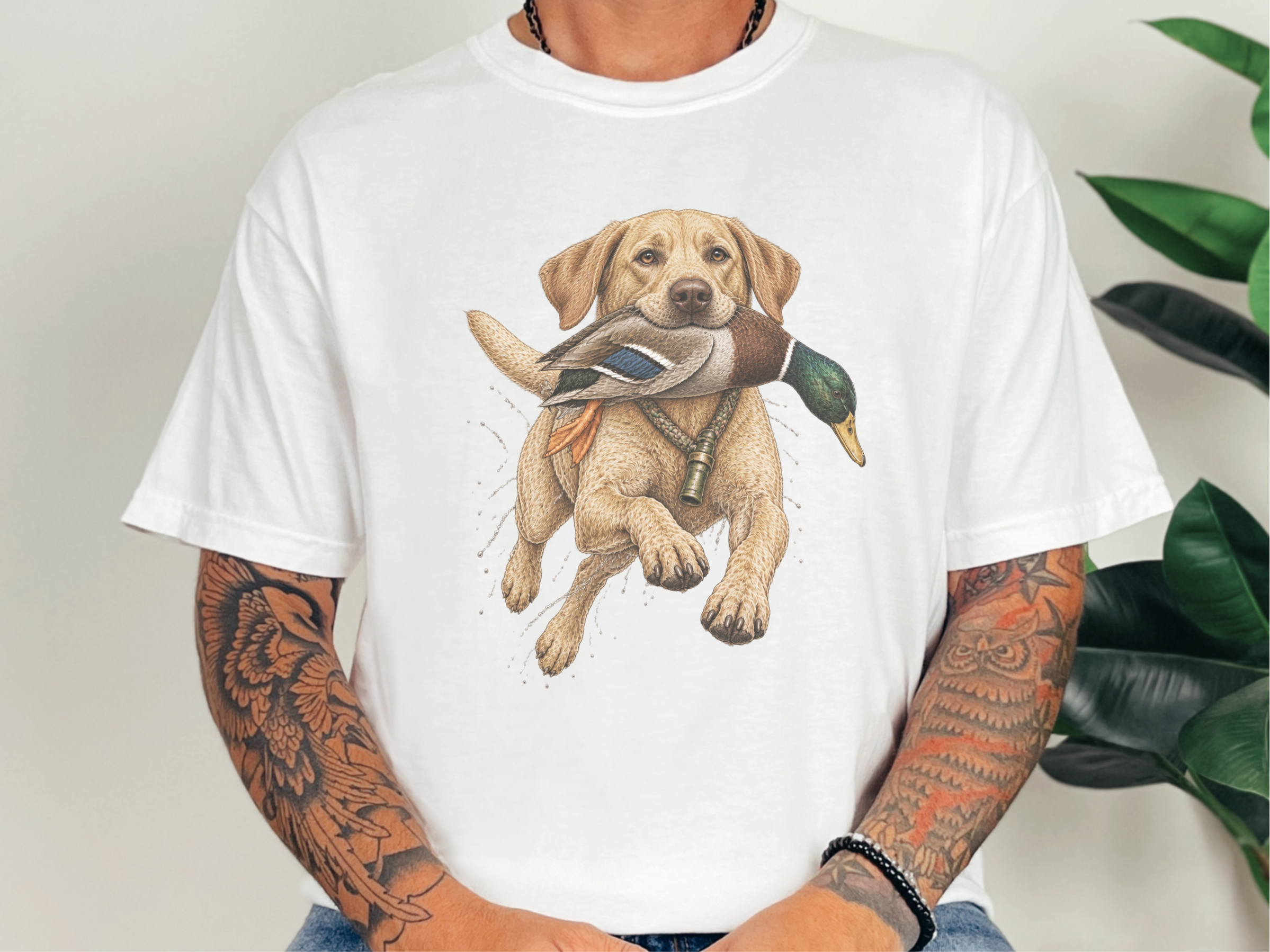 Labrador Retieving Duck Vintage Art doodle dog shirt - photo 2