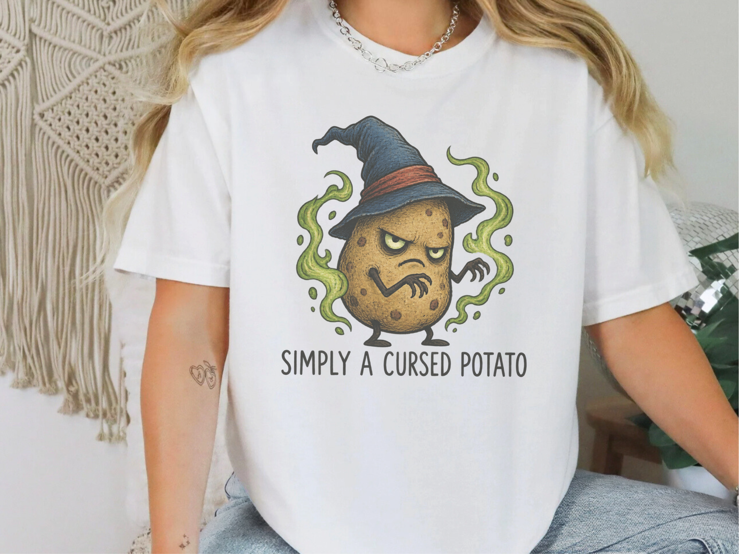 Cursed Potato Wizard Character funny shirt - photo 3