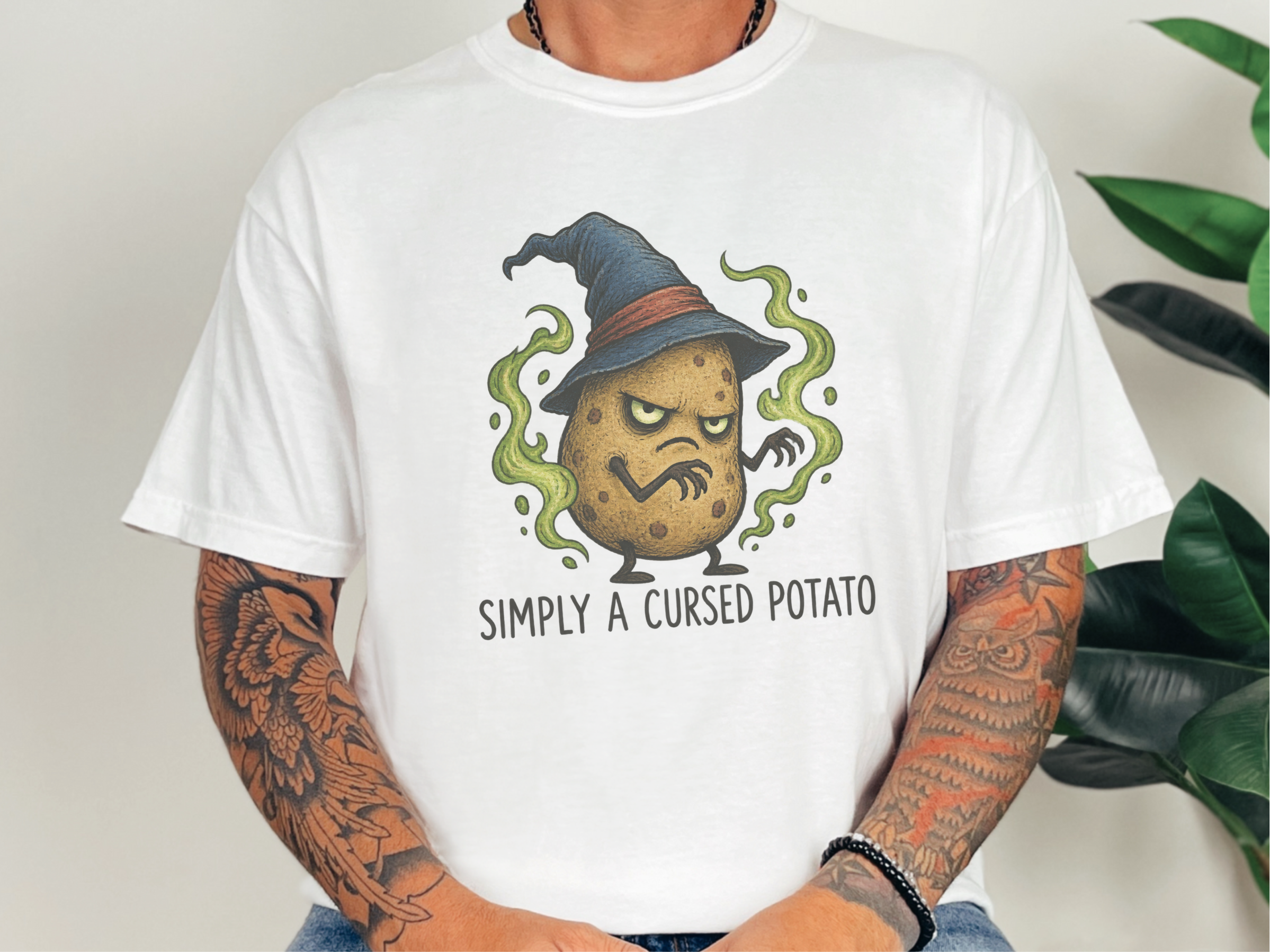 Cursed Potato Wizard Character funny shirt - photo 2
