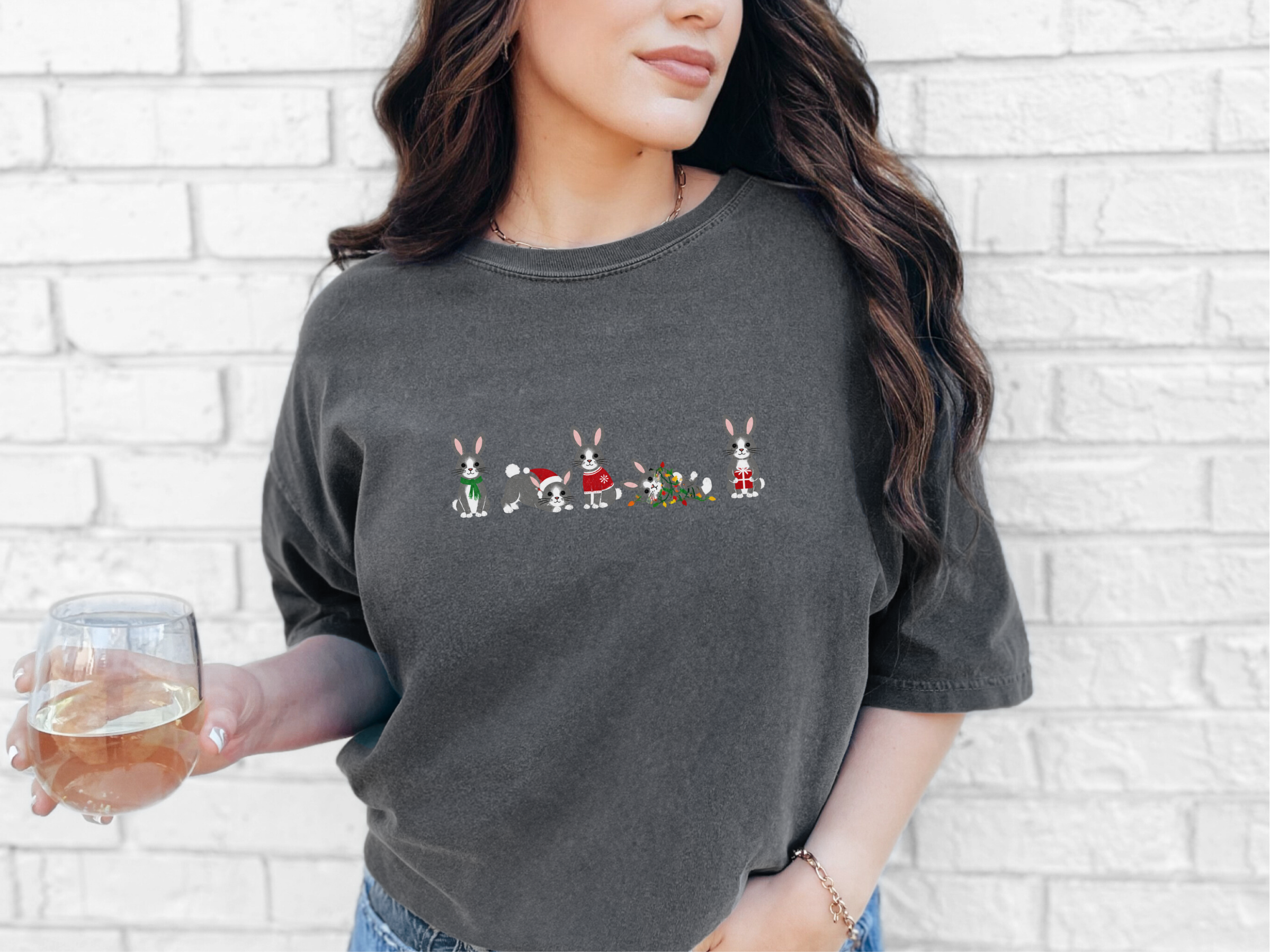 Christmas Bunny Rabbit Lineup funny shirt - photo 5