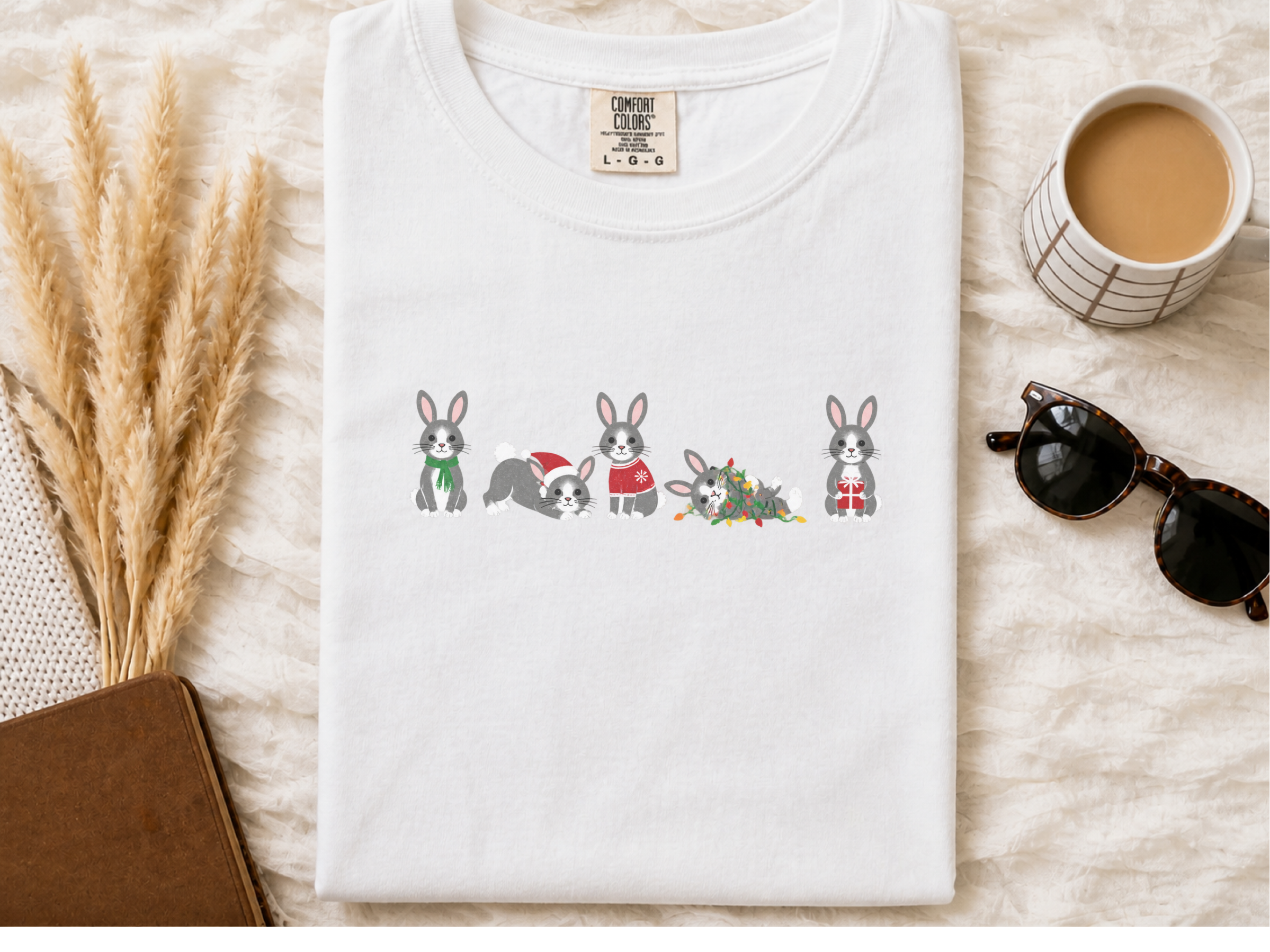 Christmas Bunny Rabbit Lineup funny shirt - photo 1