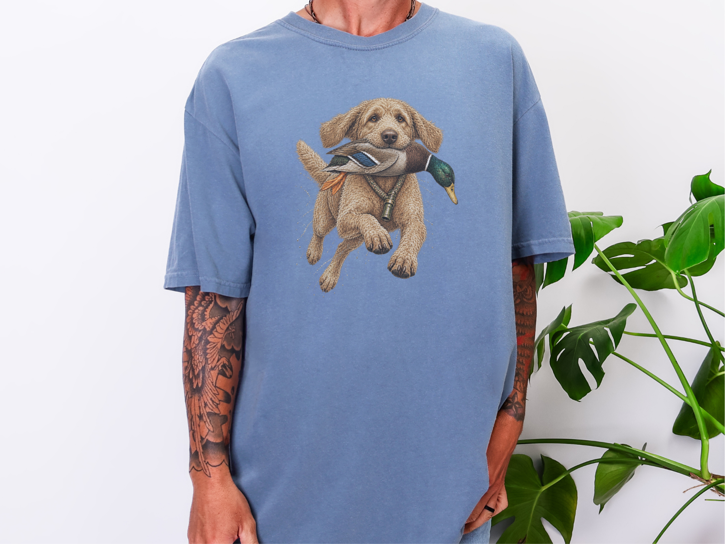 Goldendoodle Holding Mallard Duck doodle dog shirt - photo 6
