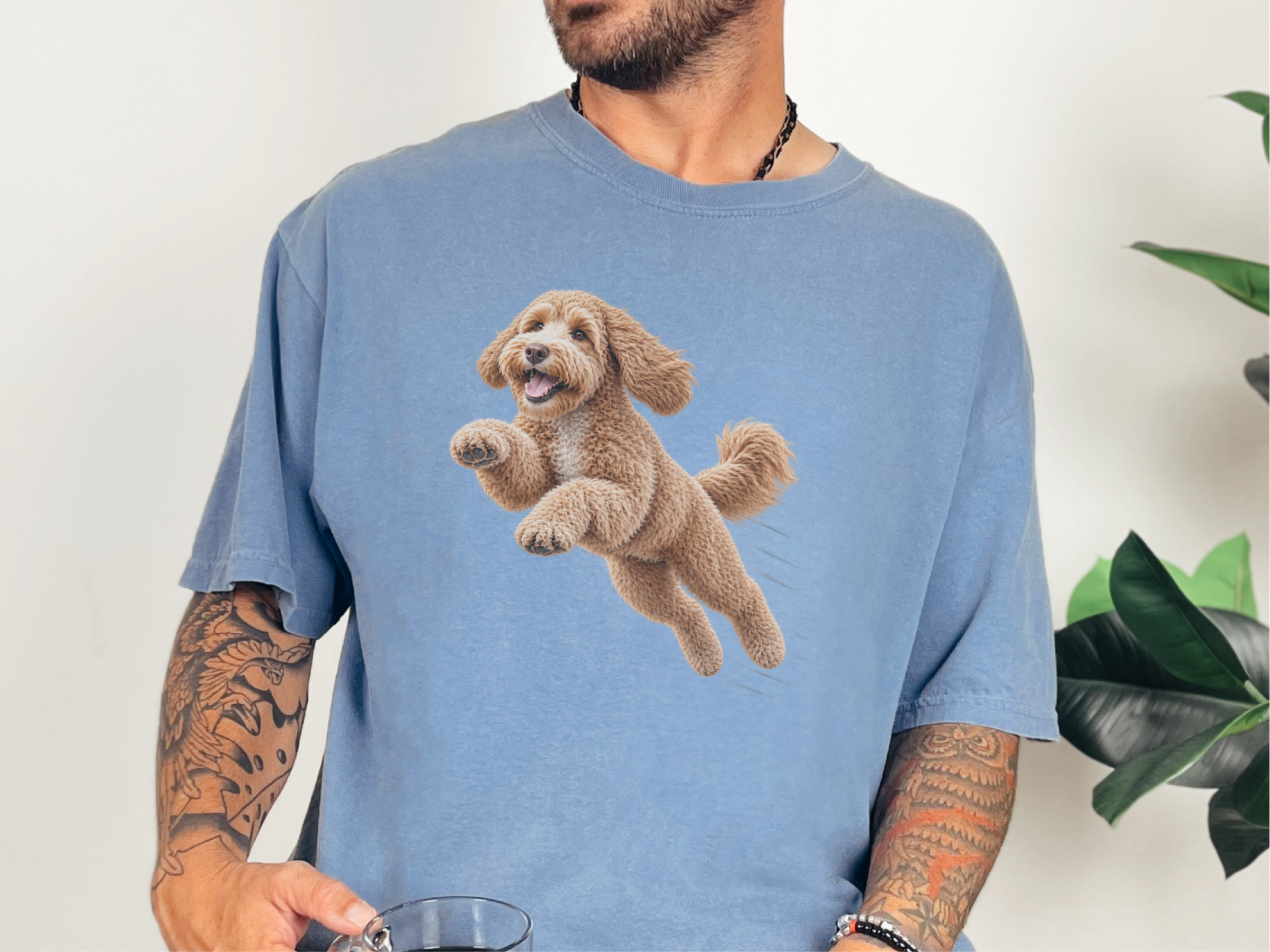 Running Labradoodle Speed Lines doodle dog shirt - photo 8