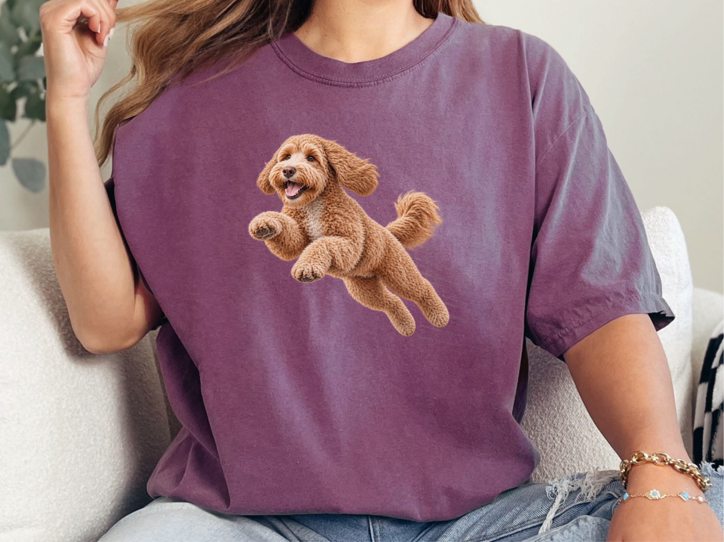 Running Labradoodle Speed Lines doodle dog shirt - photo 7