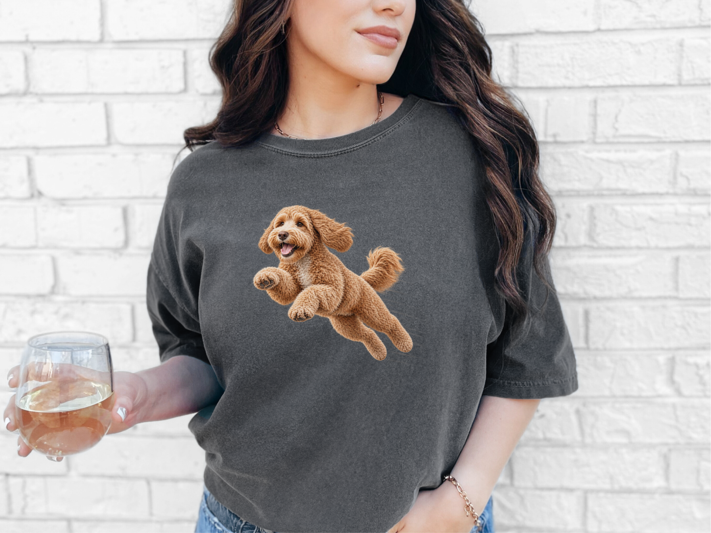 Running Labradoodle Speed Lines doodle dog shirt - photo 5