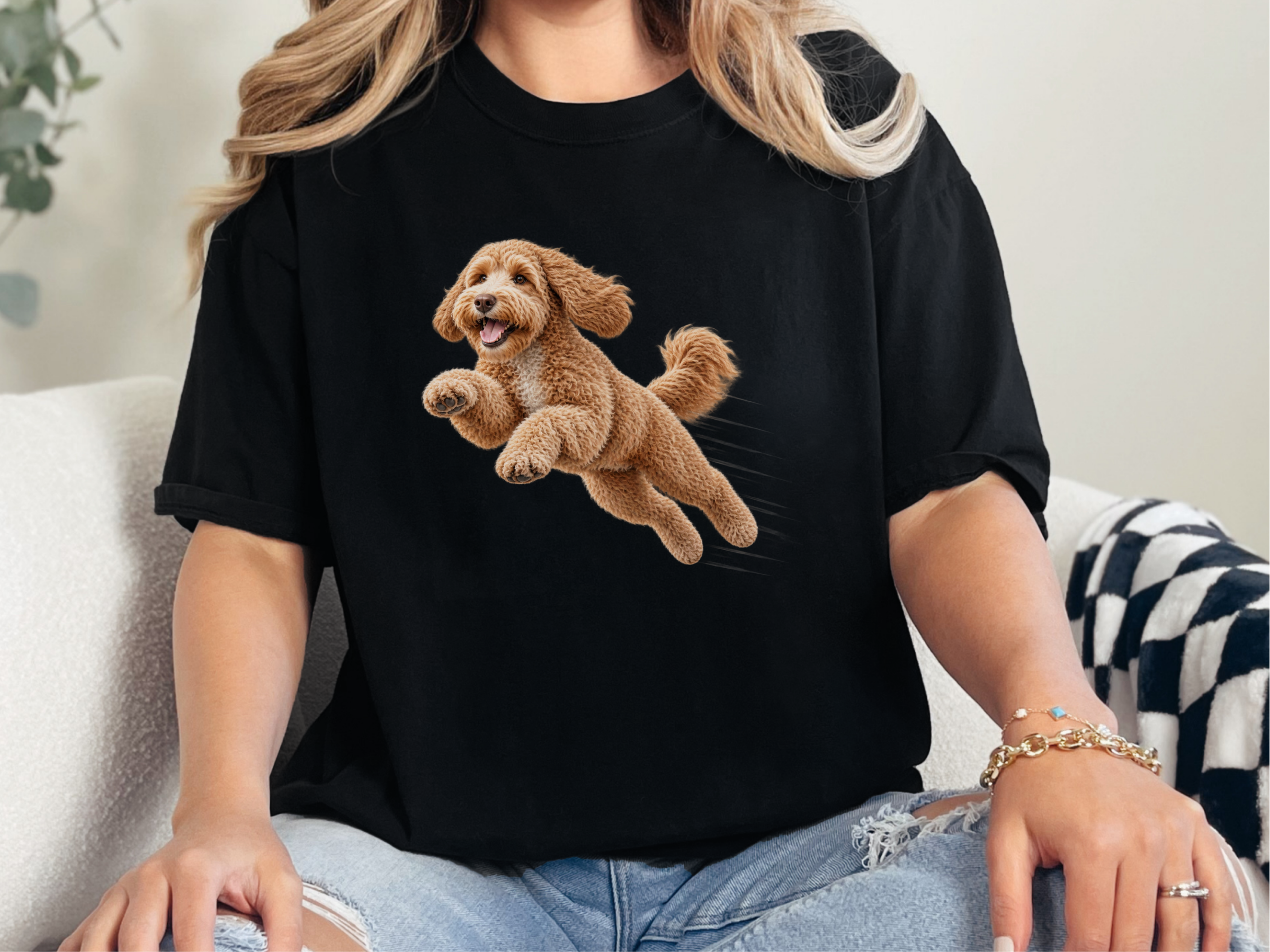Running Labradoodle Speed Lines doodle dog shirt - photo 1