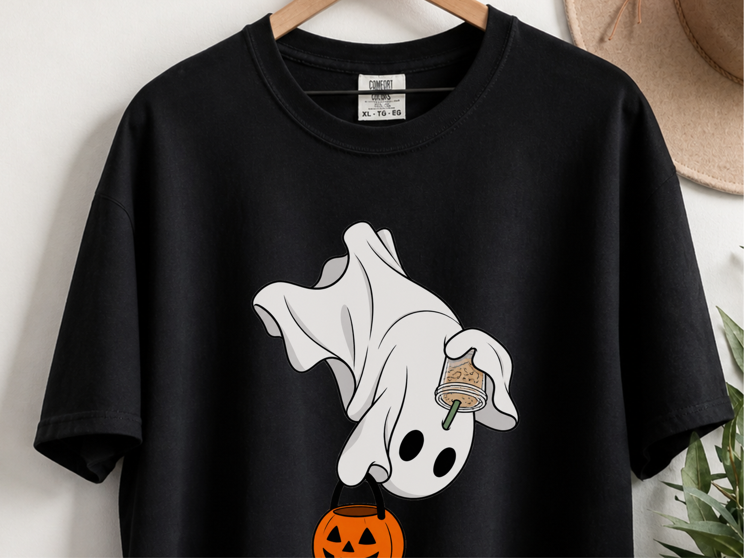 Flying Ghost Coffee Pumpkin Bucket funny shirt - photo 4