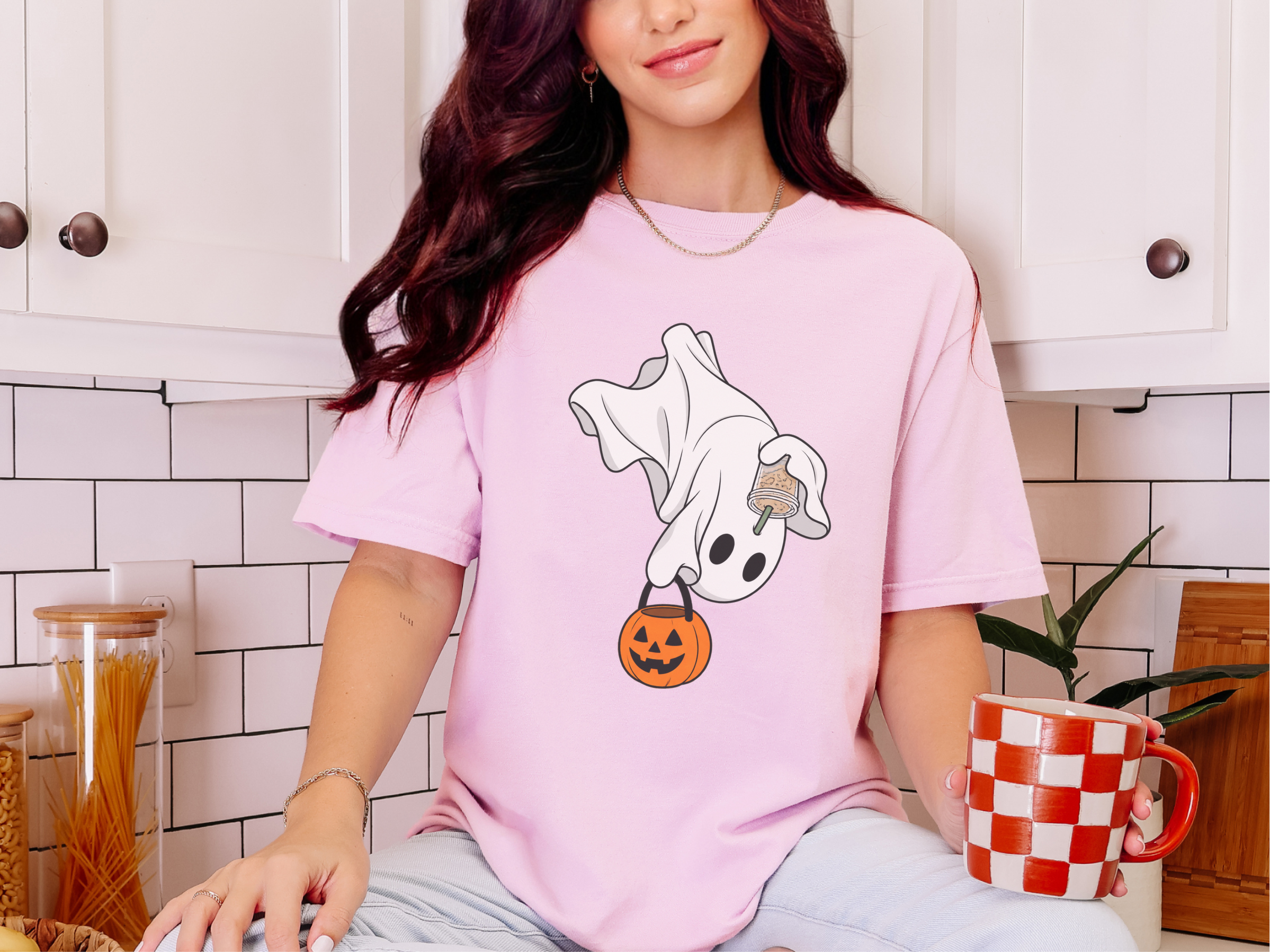 Flying Ghost Coffee Pumpkin Bucket funny shirt - photo 6