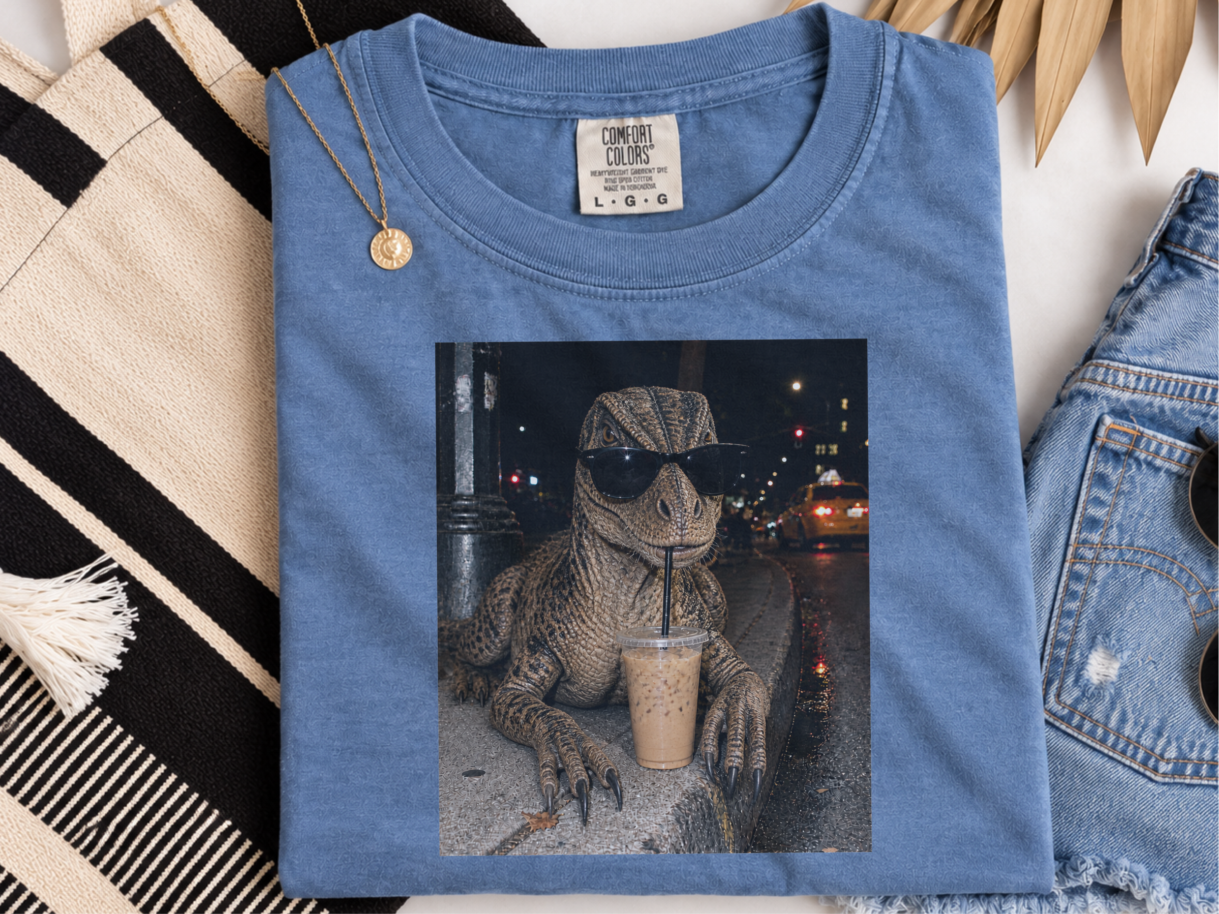 Dinosaur Drinking Iced Coffee funny shirt - photo 5