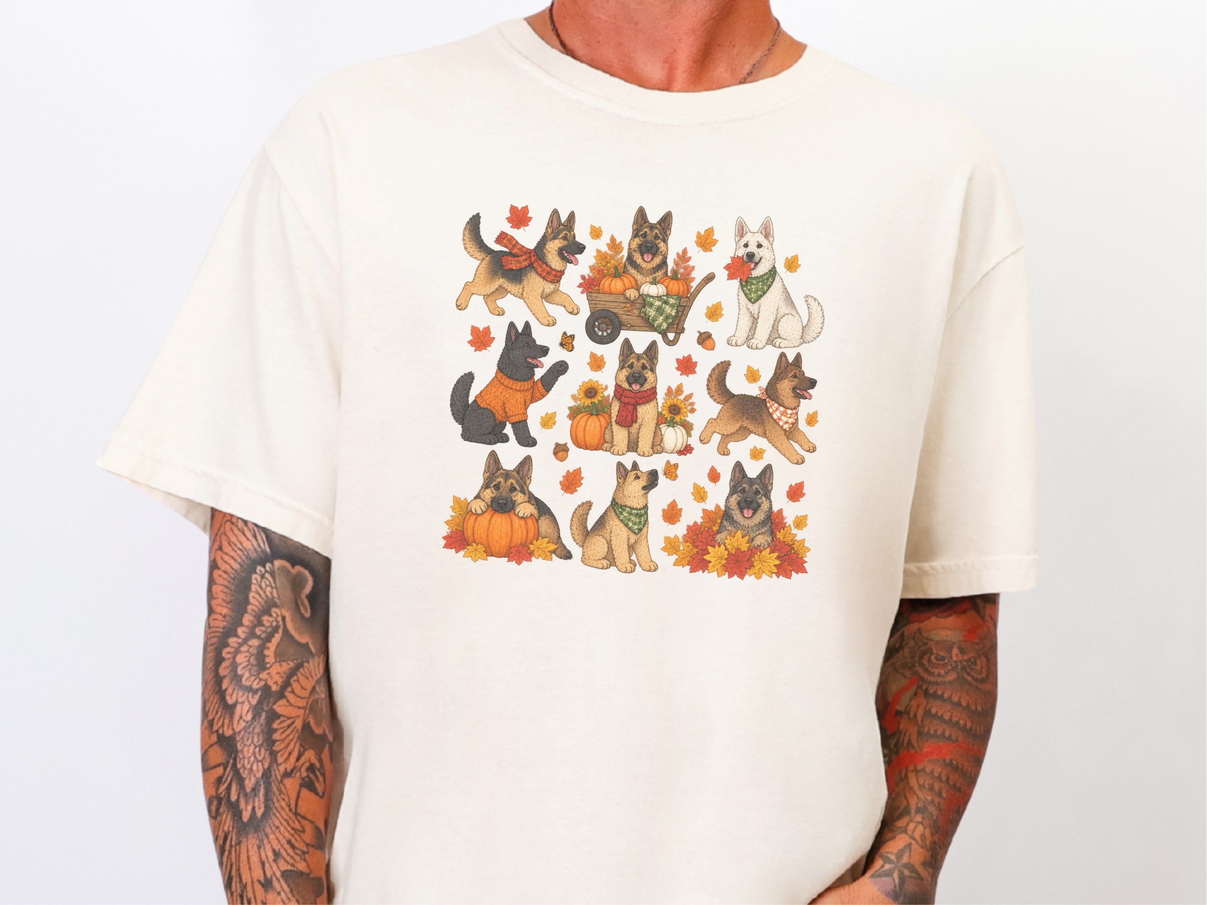 German Shepherd Fall Activities doodle dog shirt - photo 8