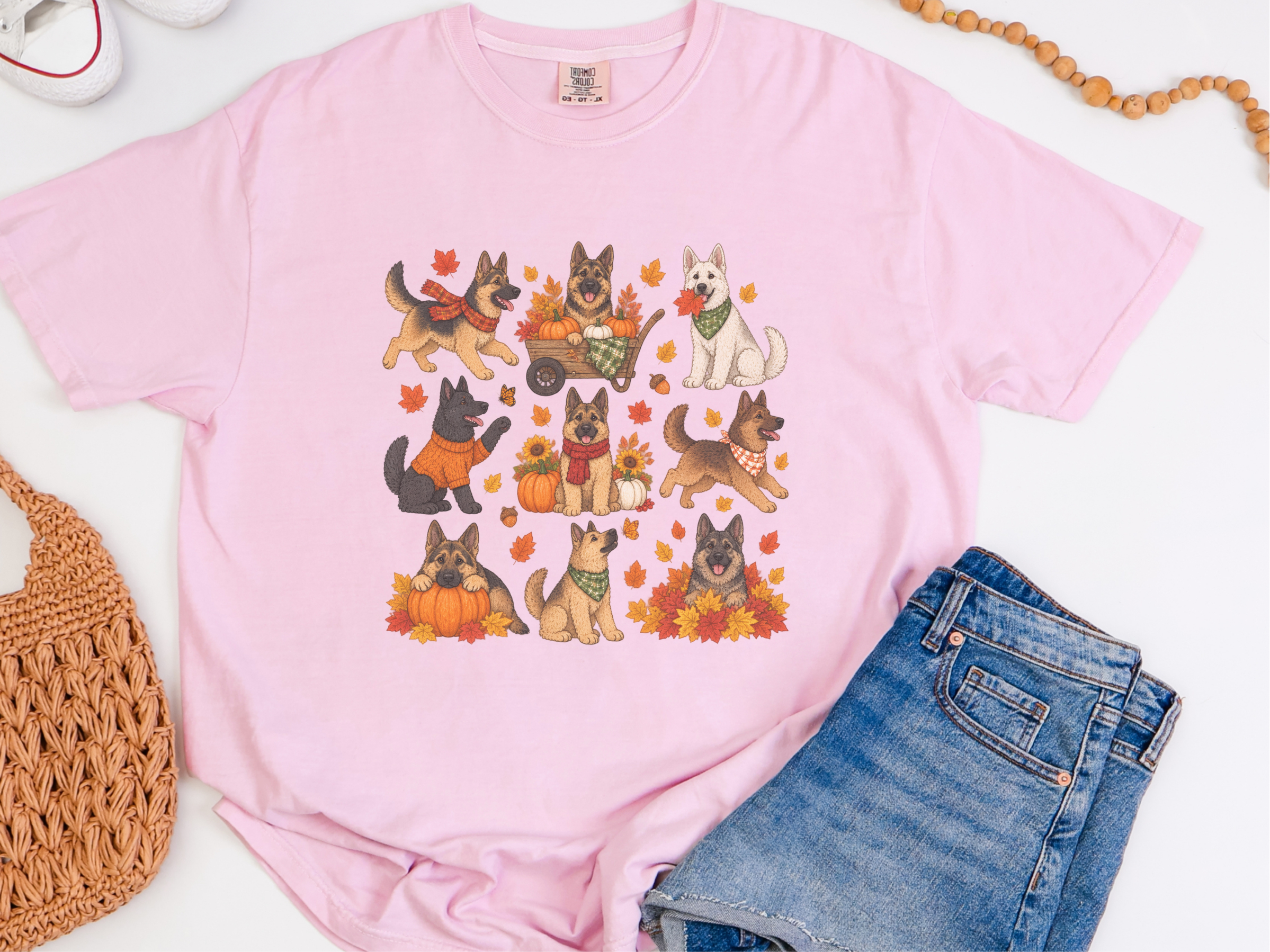 German Shepherd Fall Activities doodle dog shirt - photo 6
