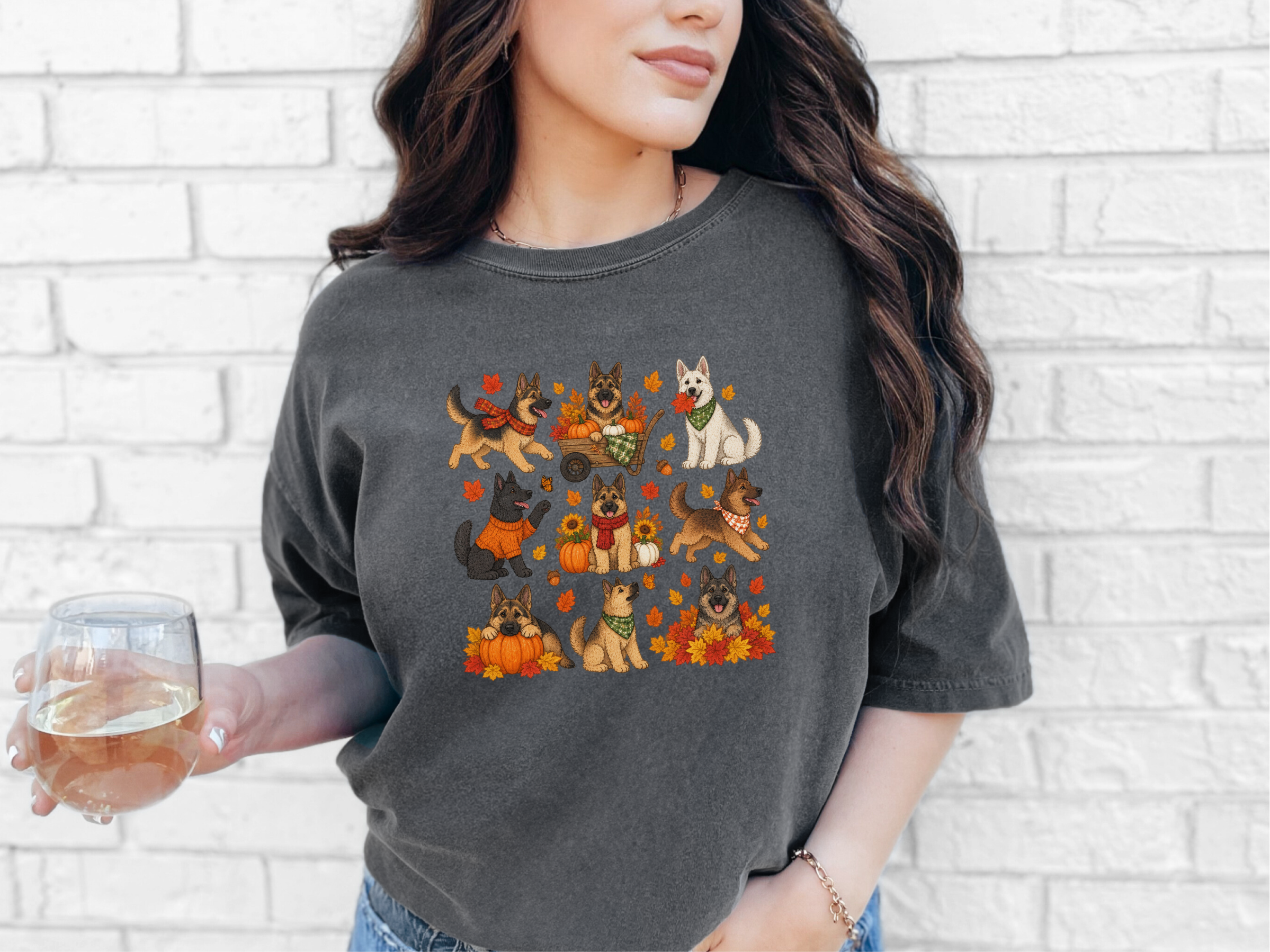 German Shepherd Fall Activities doodle dog shirt - photo 5
