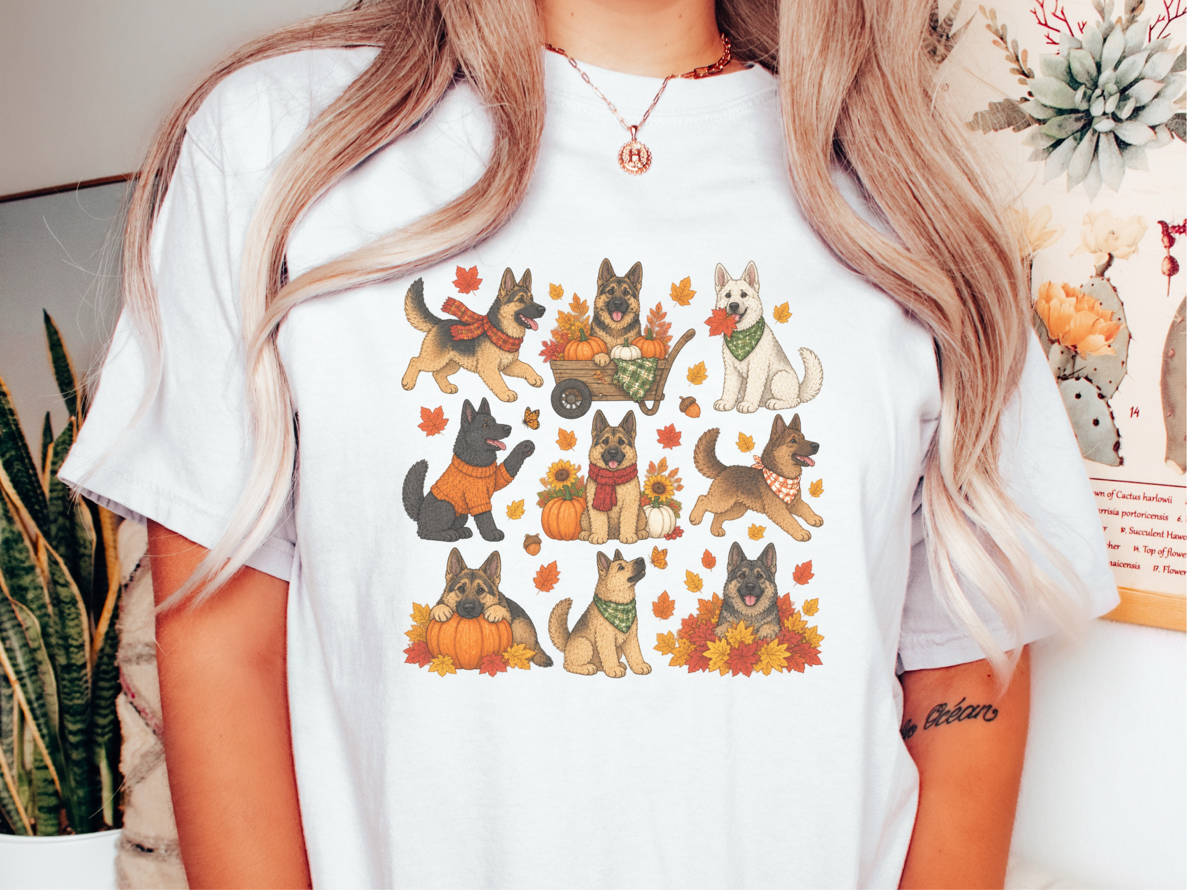 German Shepherd Fall Activities doodle dog shirt - photo 1