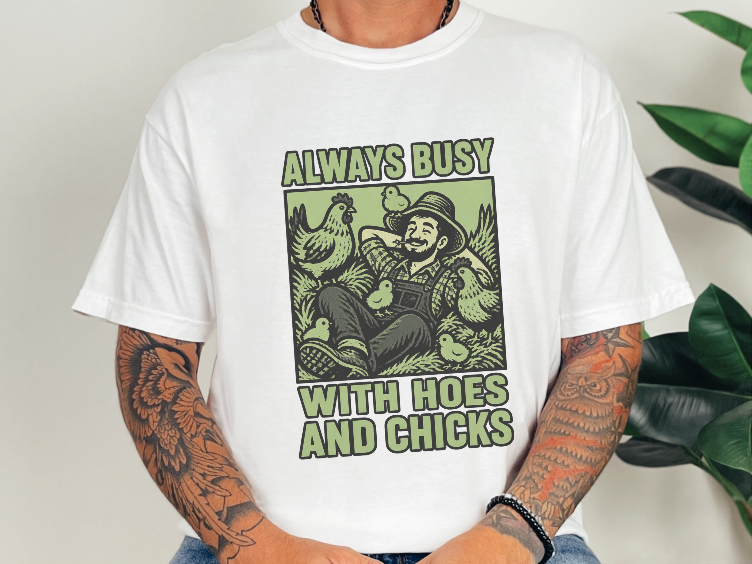 Farmer With Hoes And Chicks funny shirt - photo 2