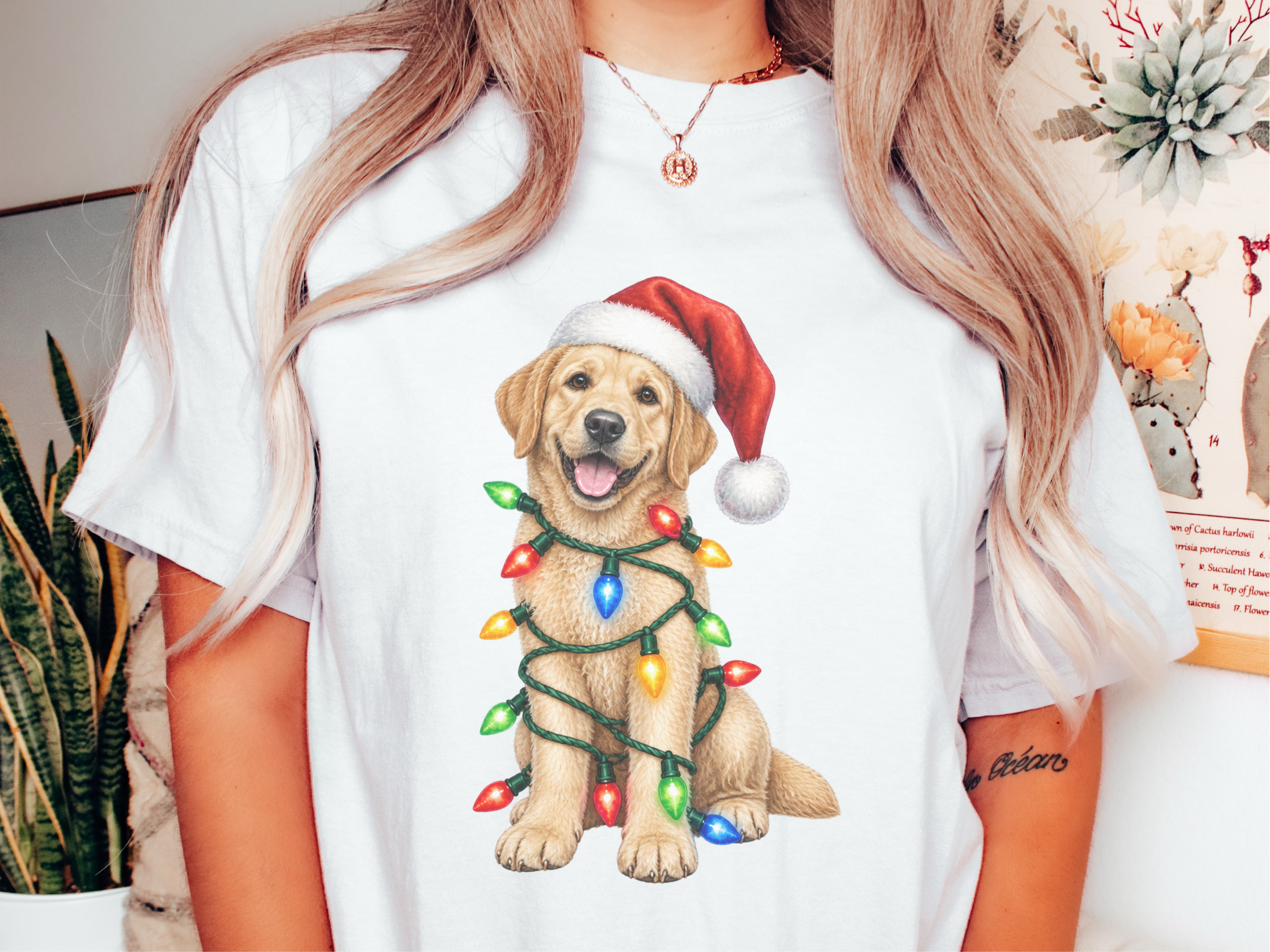 Labrador Christmas Lights Santa Hat - photo 1