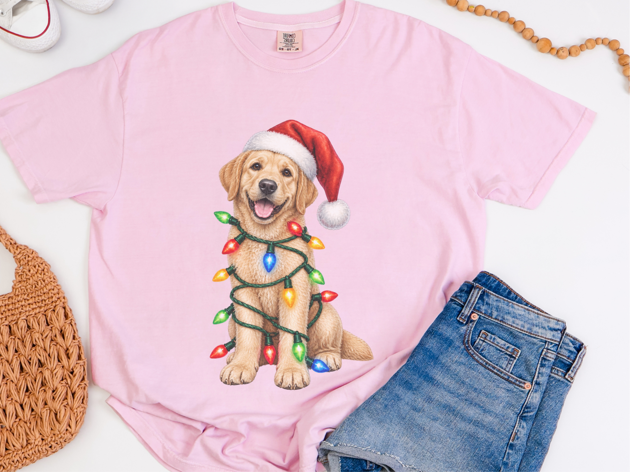 Labrador Christmas Lights Santa Hat - photo 5