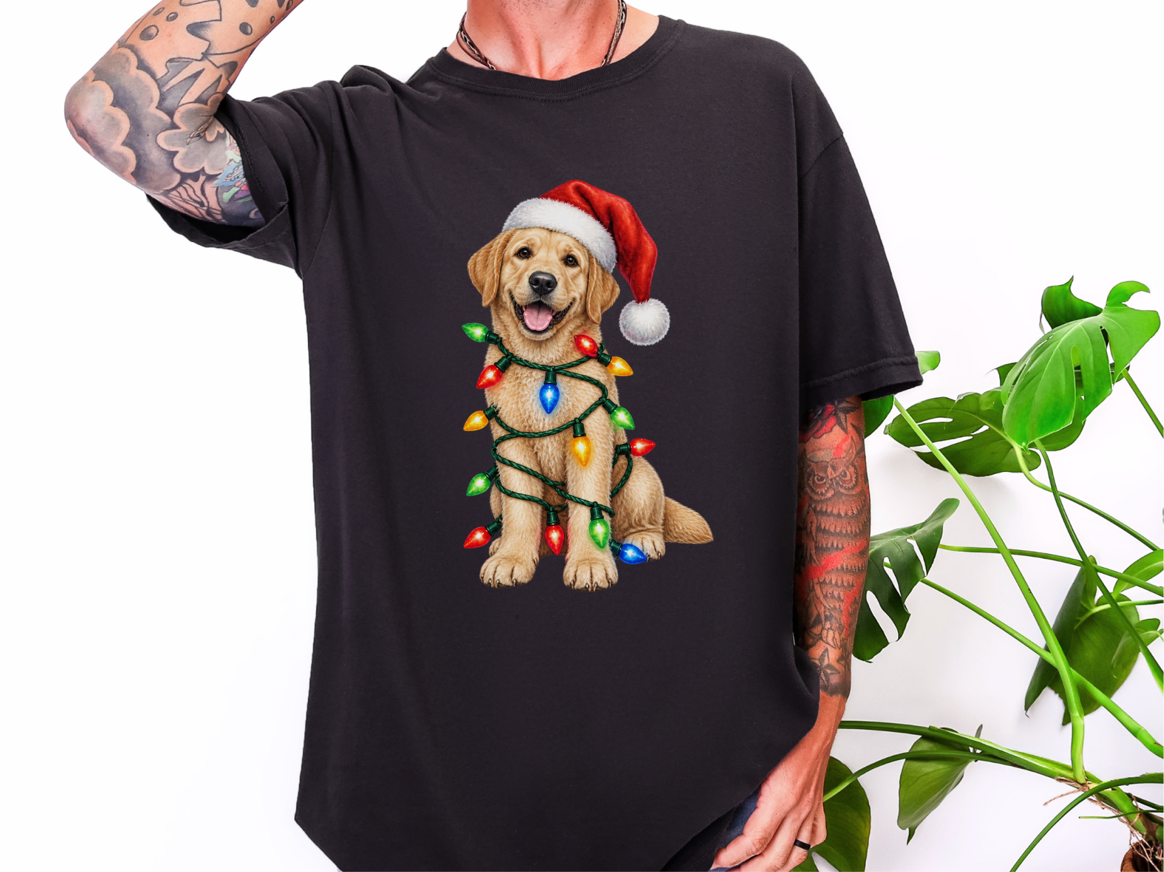 Labrador Christmas Lights Santa Hat - photo 3