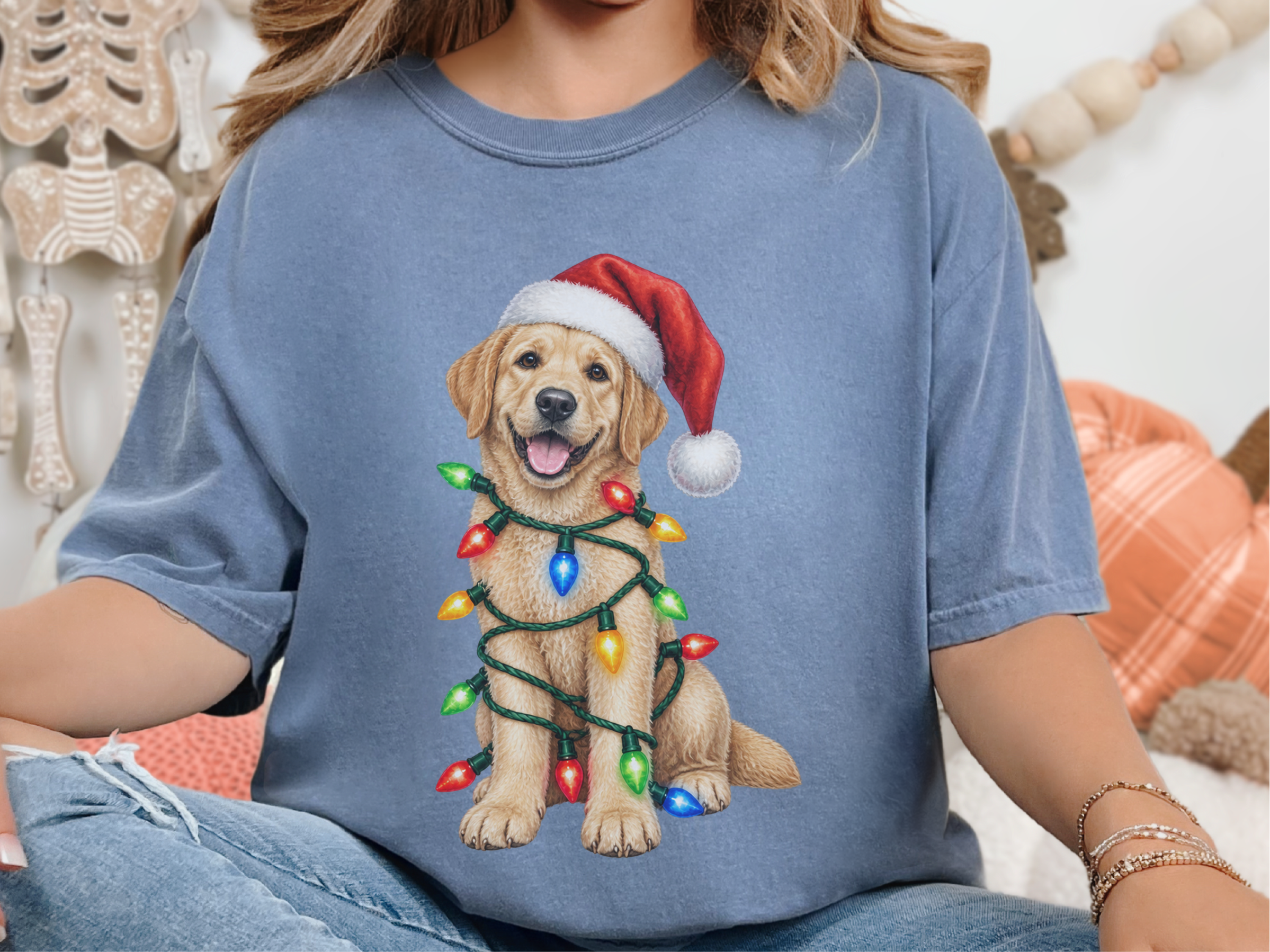 Labrador Christmas Lights Santa Hat - photo 7
