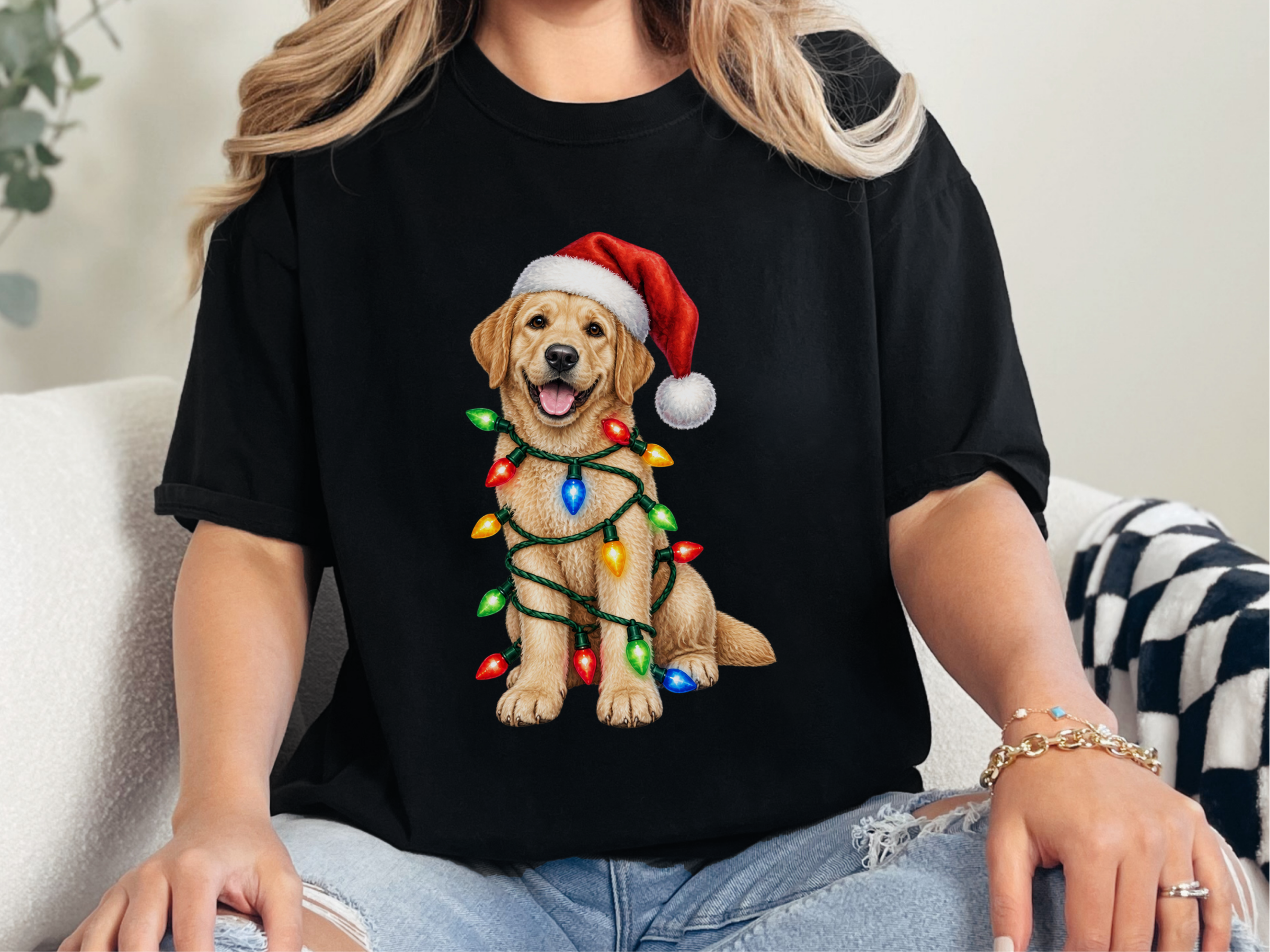 Labrador Christmas Lights Santa Hat - photo 2