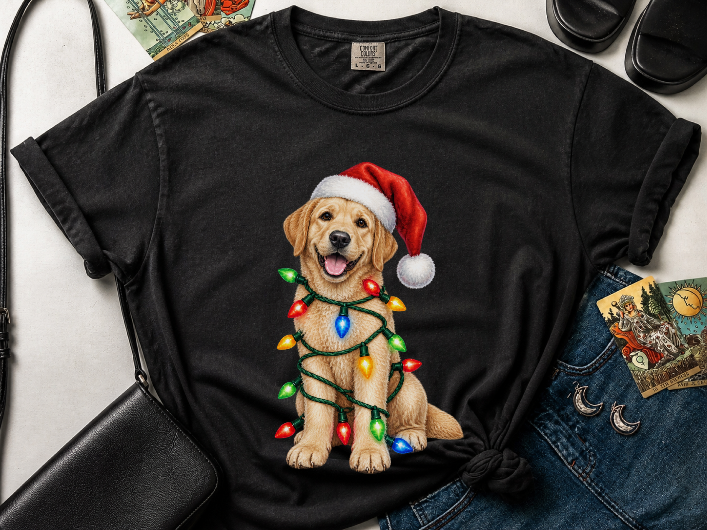 Labrador Christmas Lights Santa Hat - photo 4