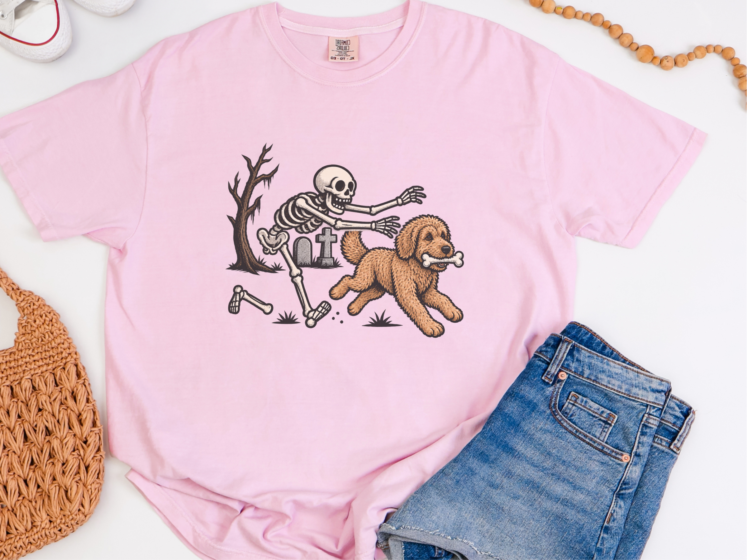 Skeleton Reaching For Goldendoodle doodle dog shirt - photo 4