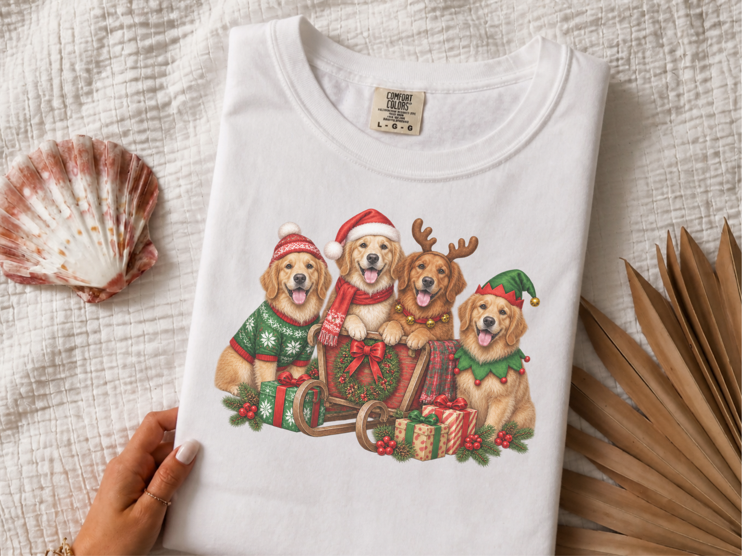 Golden Retrievers Christmas Sleigh